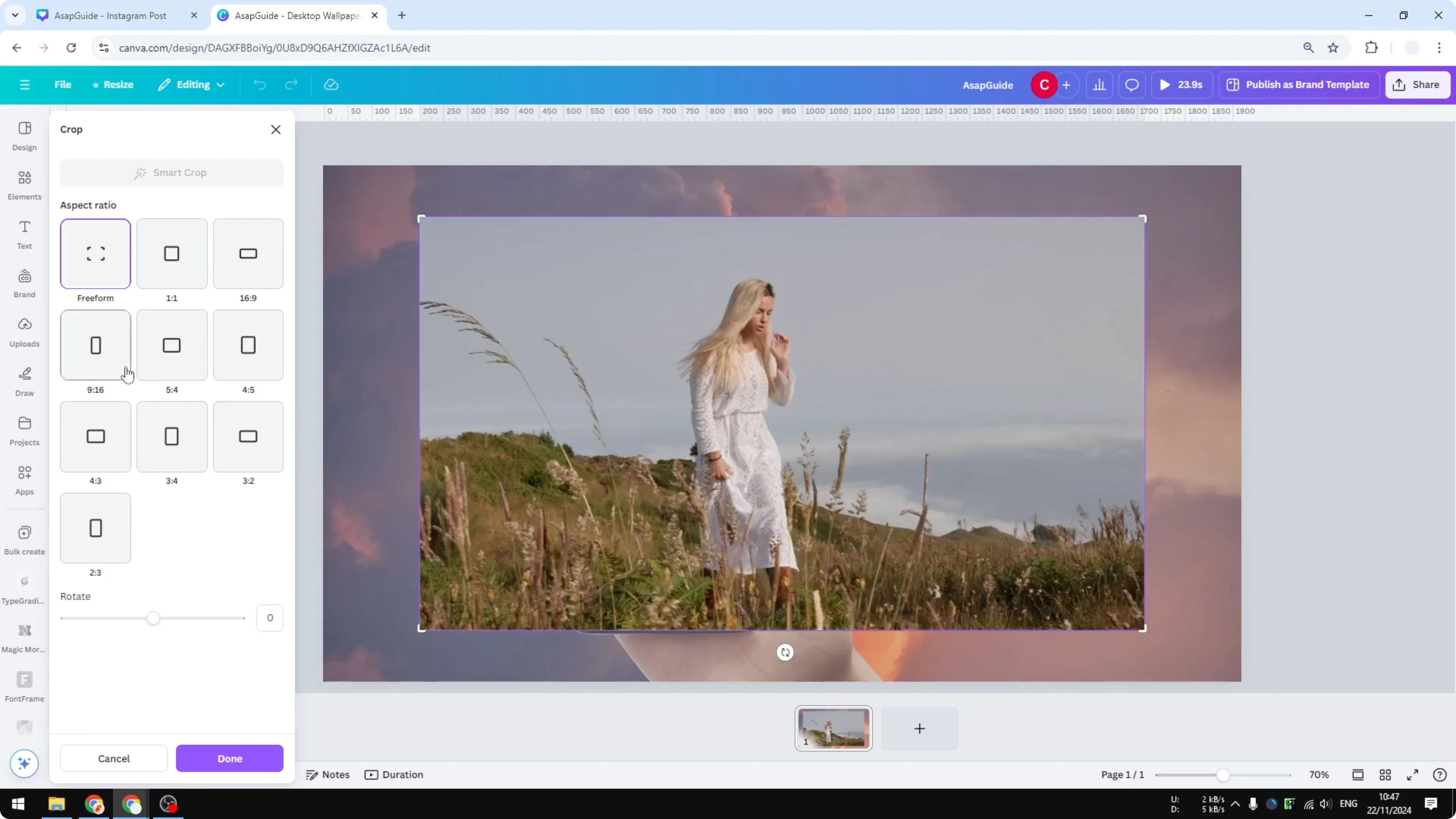 Screenshot from How to Crop a Video in Canva at 142s