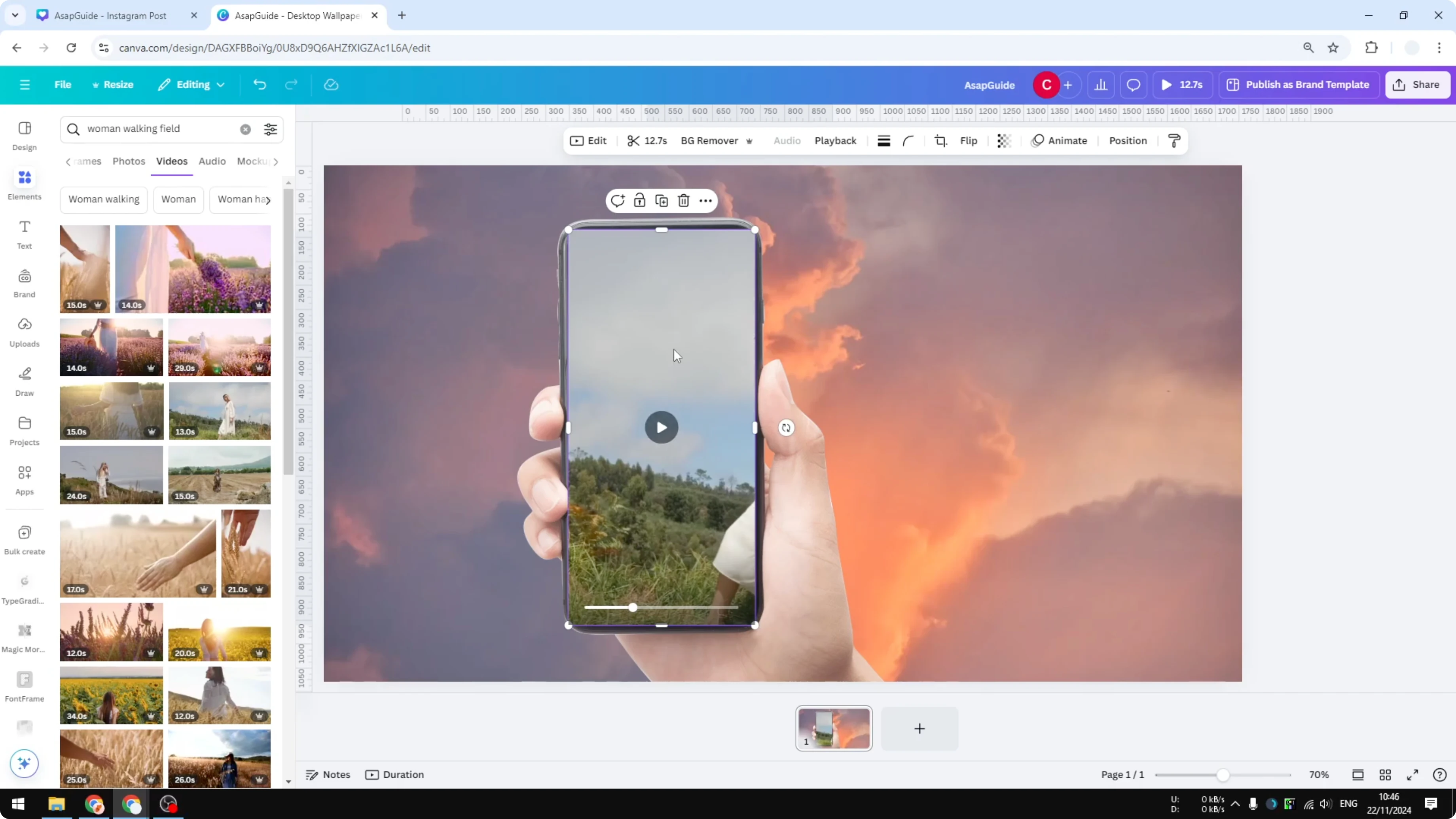 Screenshot from How to Crop a Video in Canva at 77s