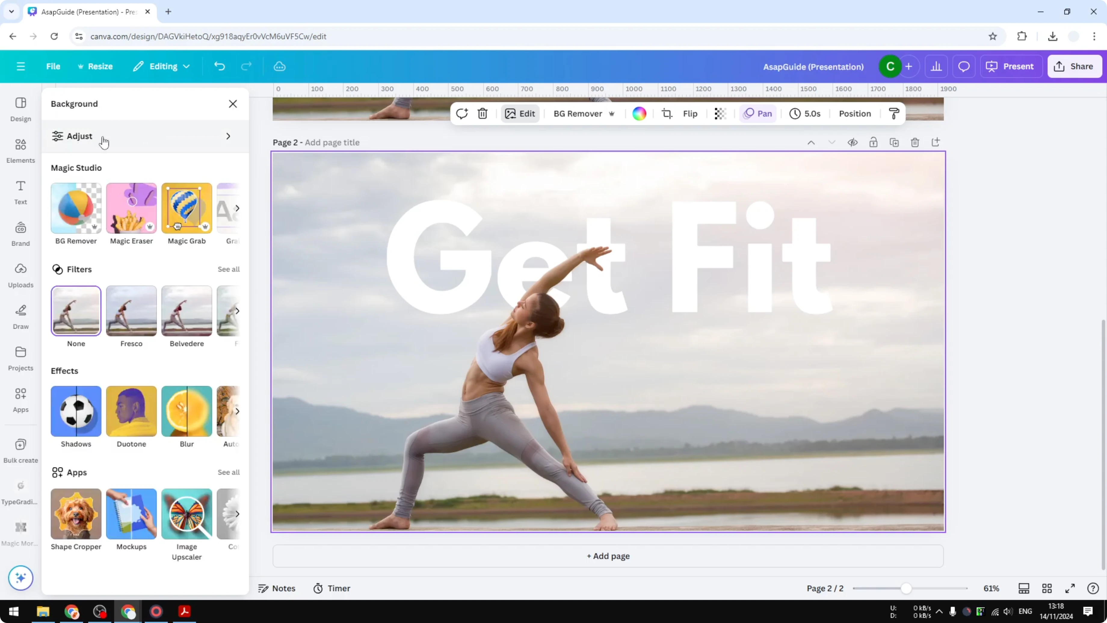 Screenshot from How to Darken Image in Canva at 102s
