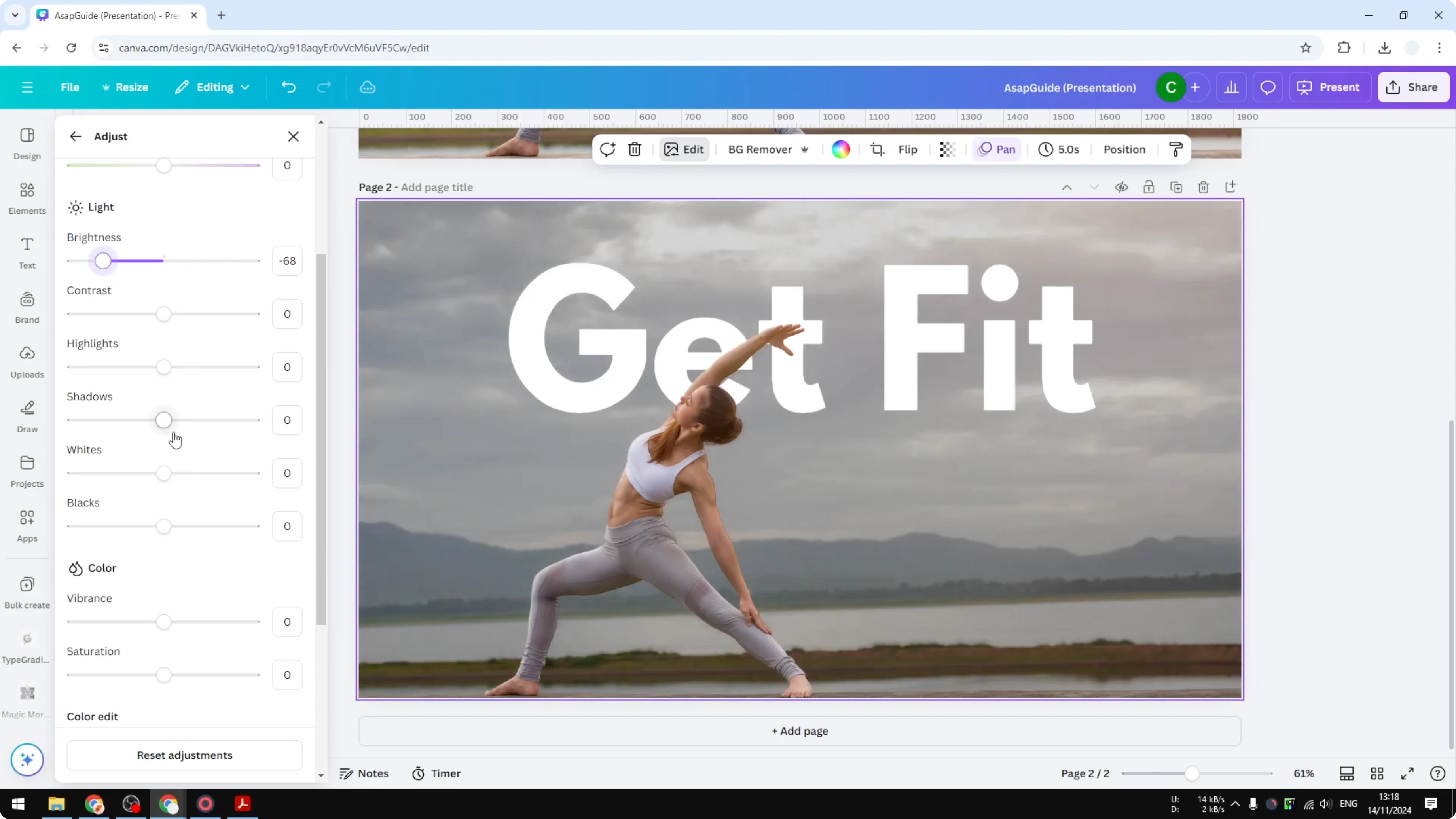 Screenshot from How to Darken Image in Canva at 111s