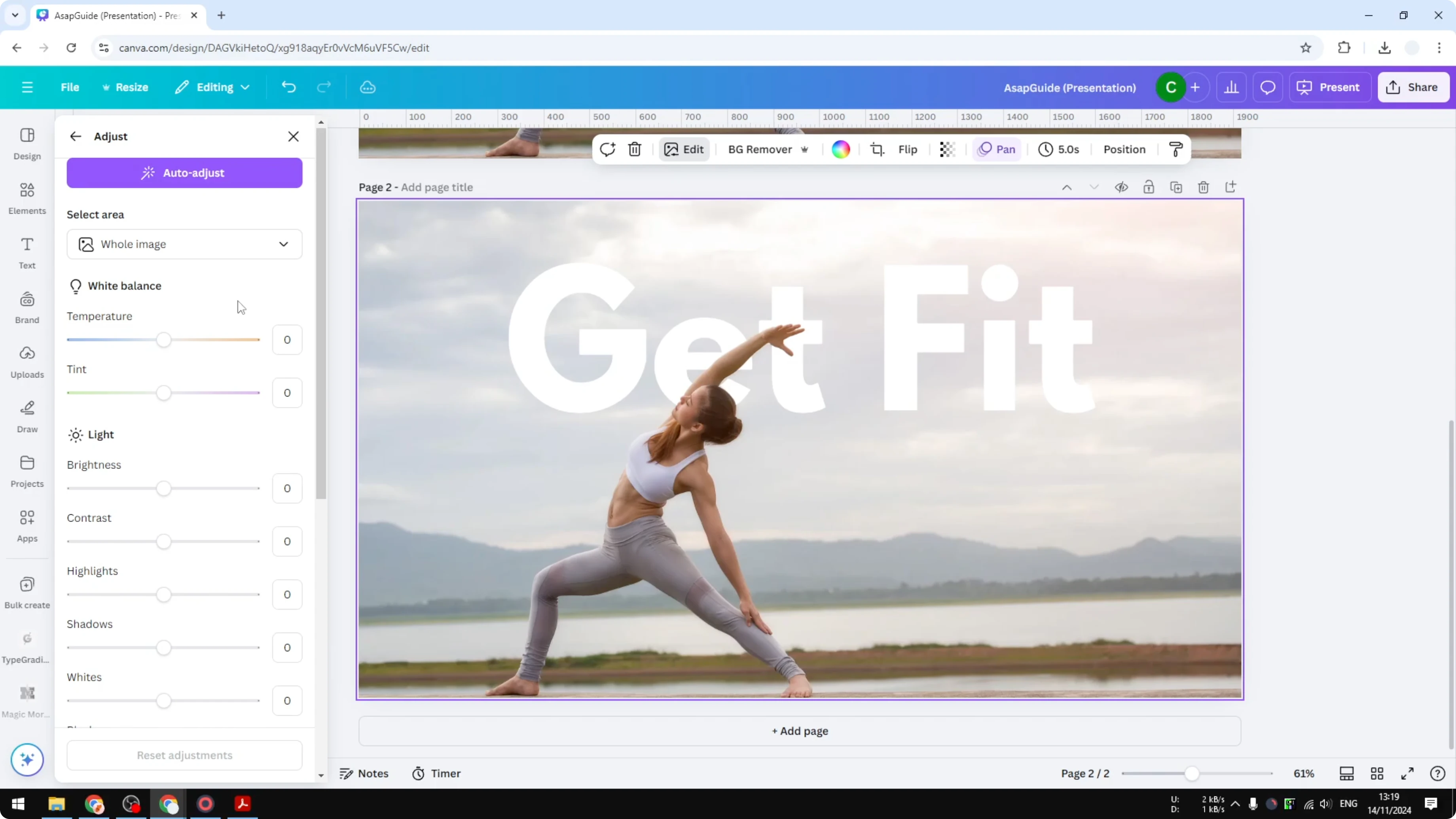 Screenshot from How to Darken Image in Canva at 129s