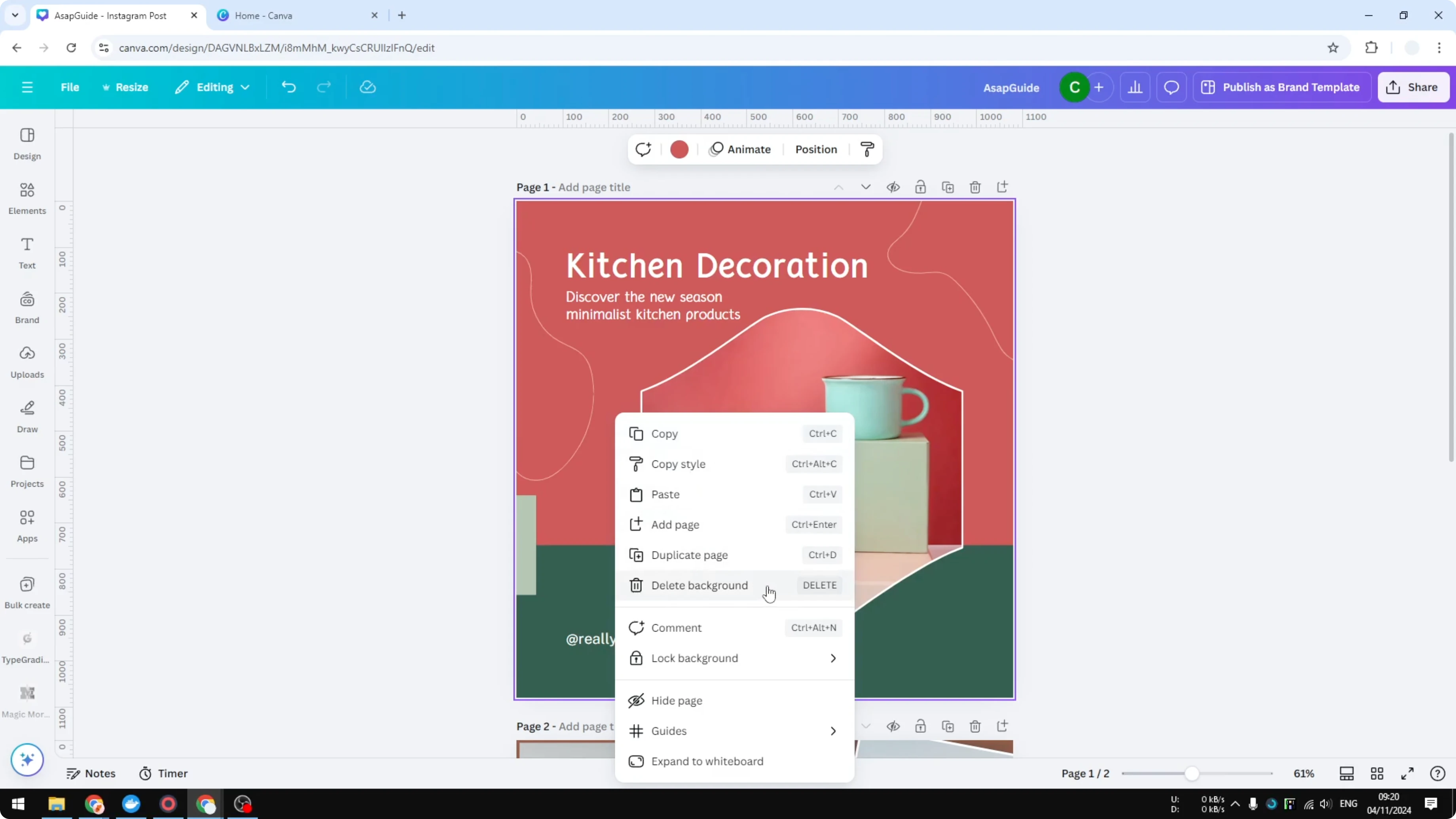 Screenshot from How to Delete Background in Canva at 36s