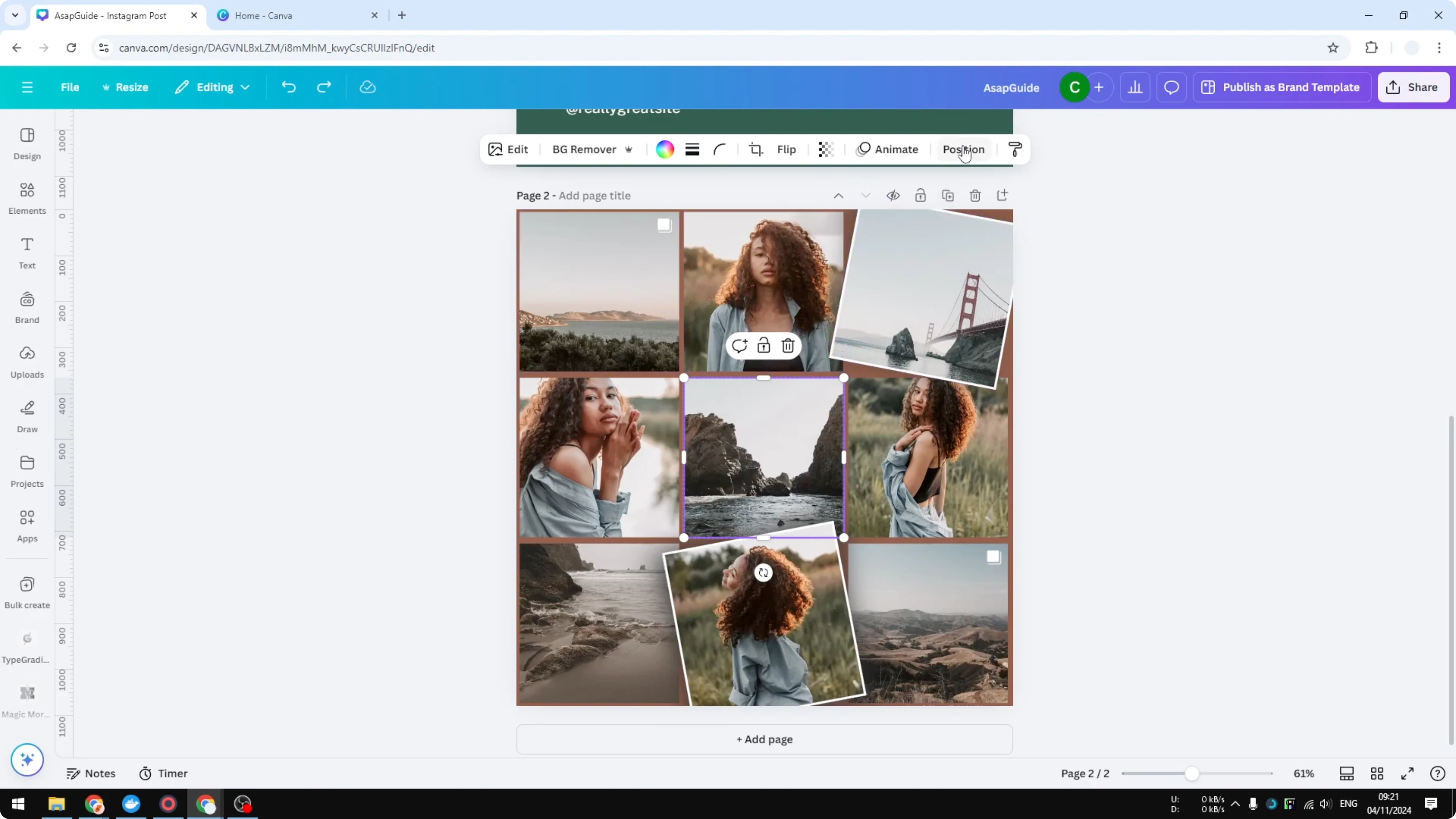 Screenshot from How to Delete Background in Canva at 72s