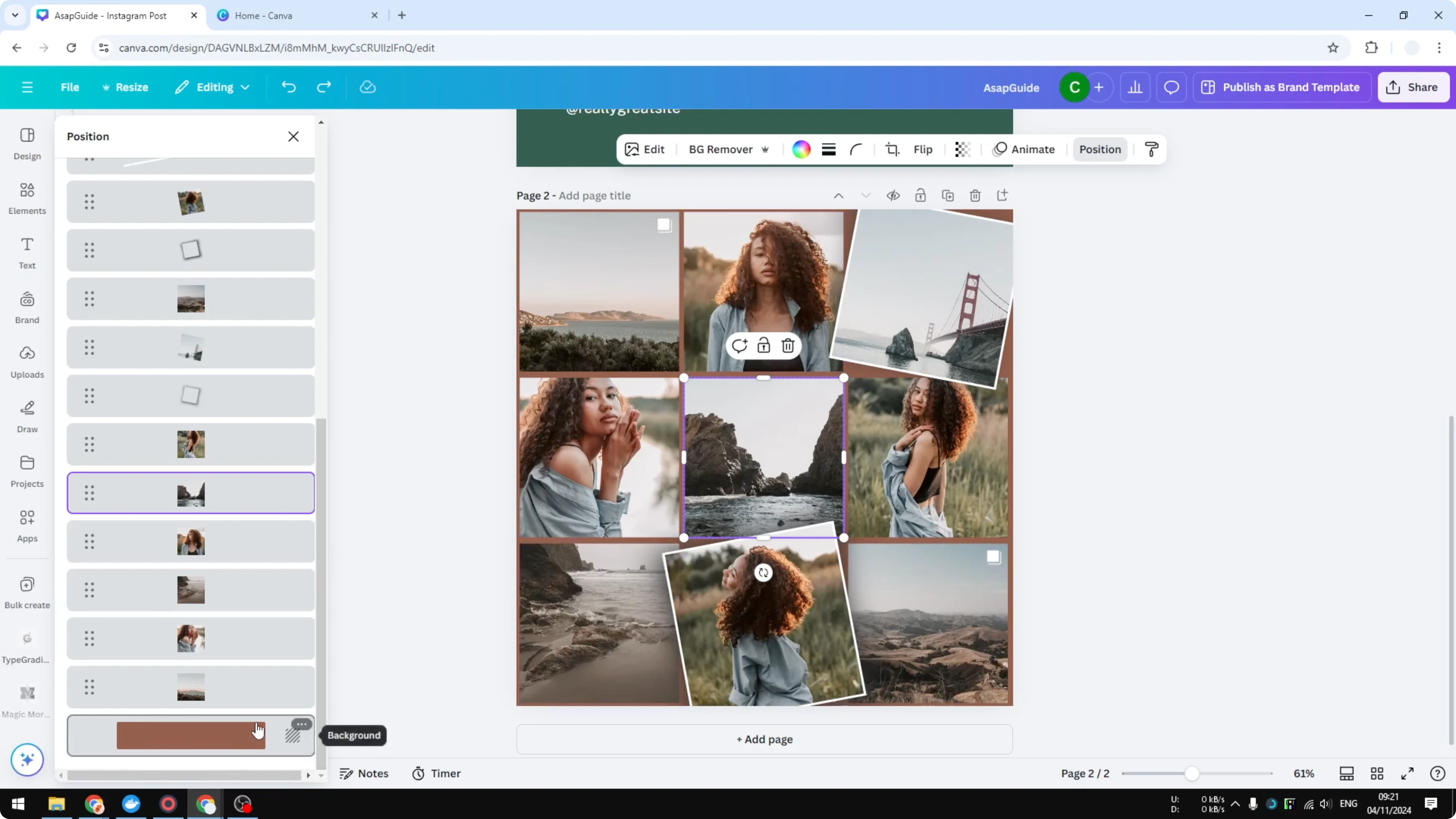 Screenshot from How to Delete Background in Canva at 82s