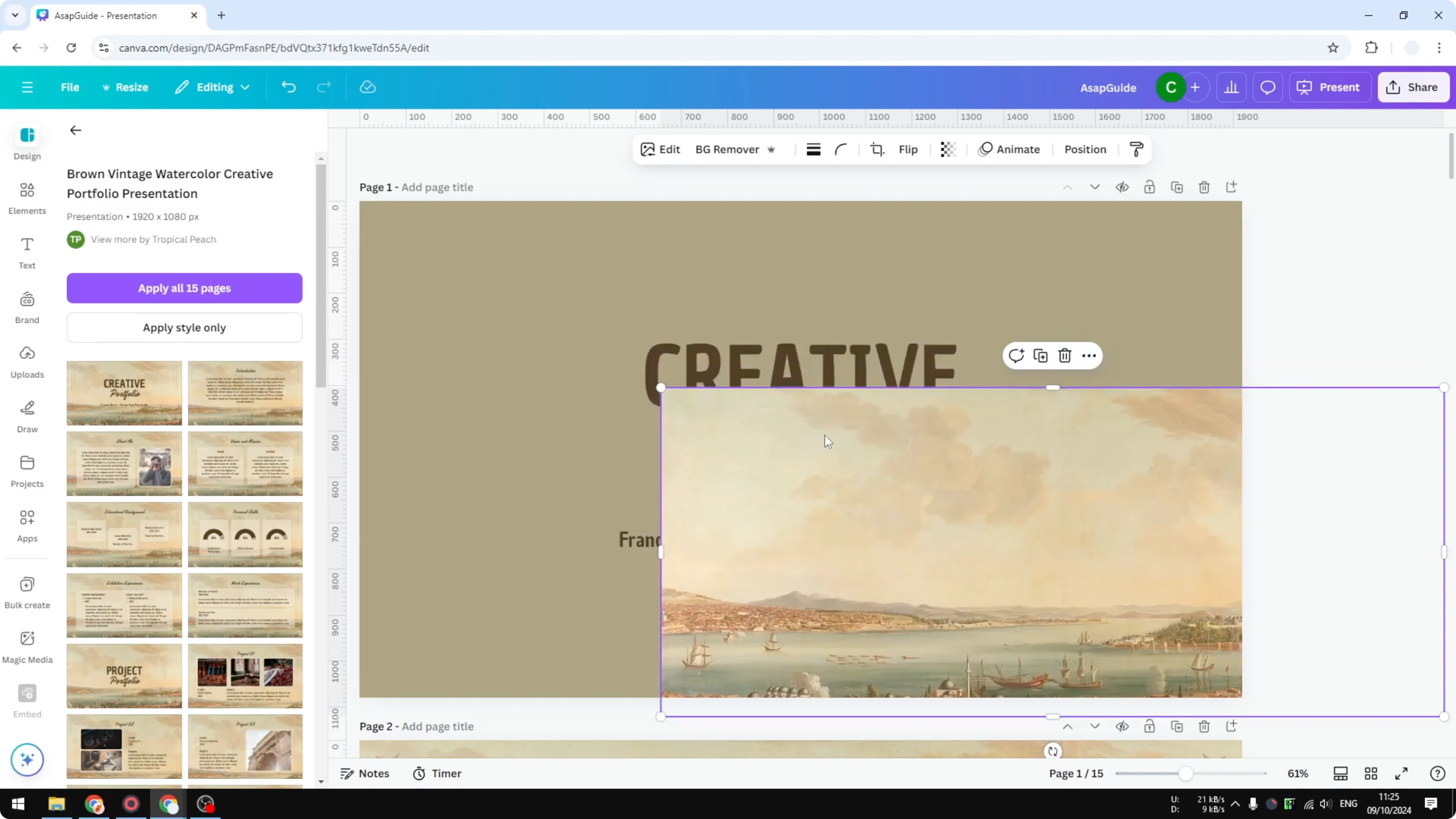 Screenshot from How to Detach Image from Background in Canva at 71s