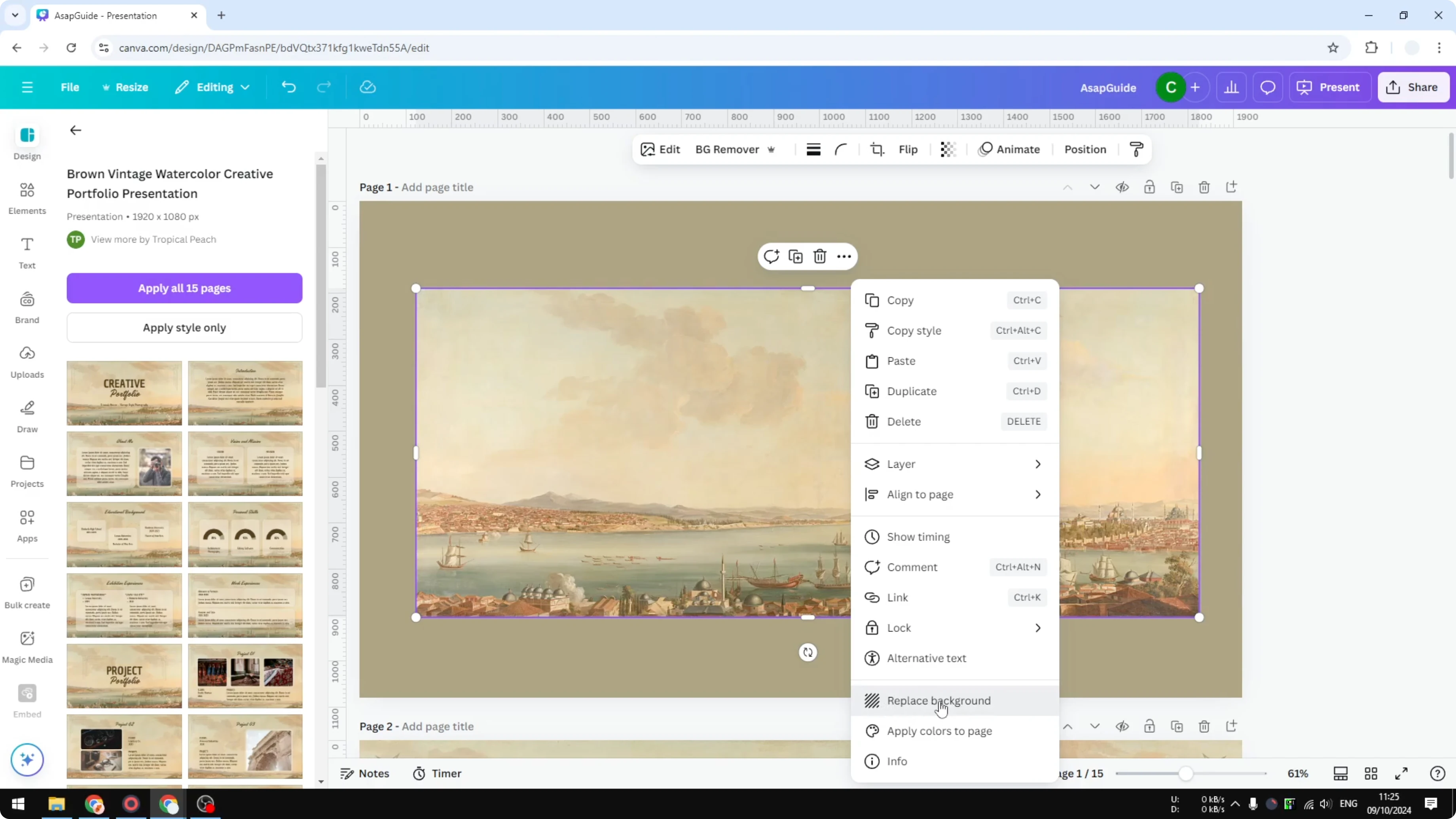 Screenshot from How to Detach Image from Background in Canva at 95s