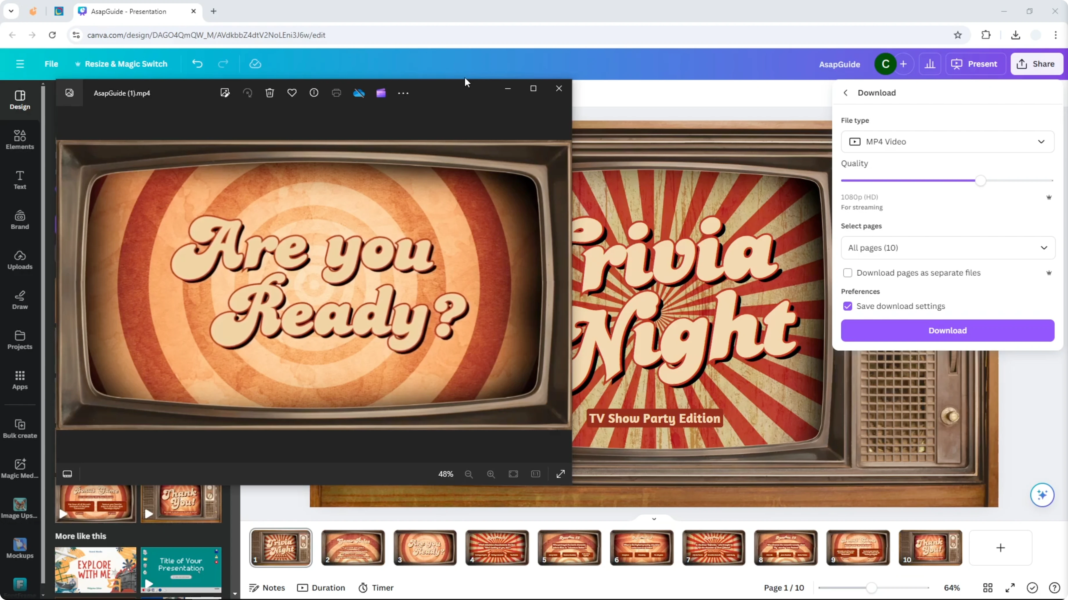 Screenshot from How to Download Canva Presentation with Animation at 116s