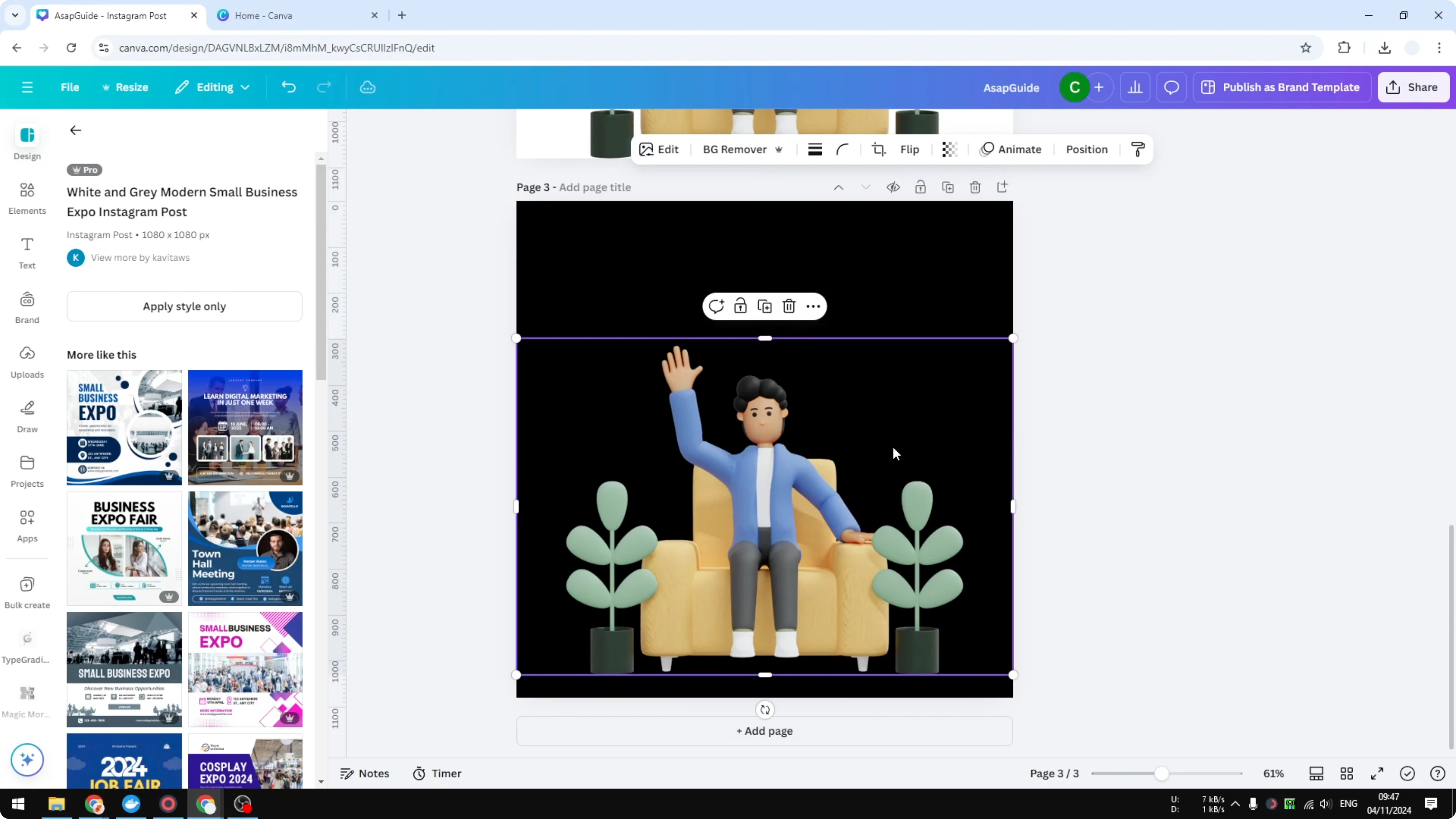 Screenshot from How to Download Individual Canva Elements at 127s