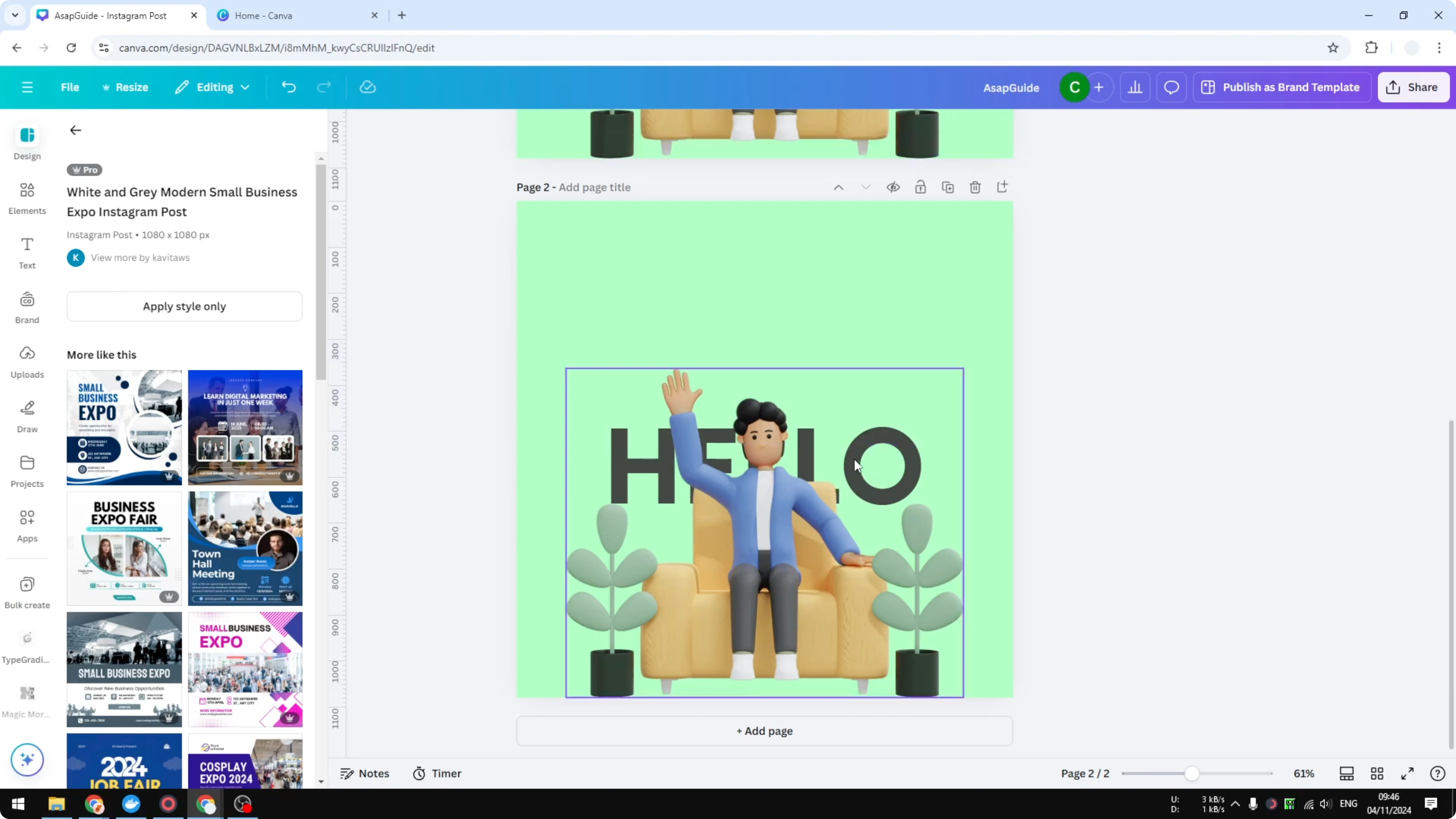 Screenshot from How to Download Individual Canva Elements at 69s