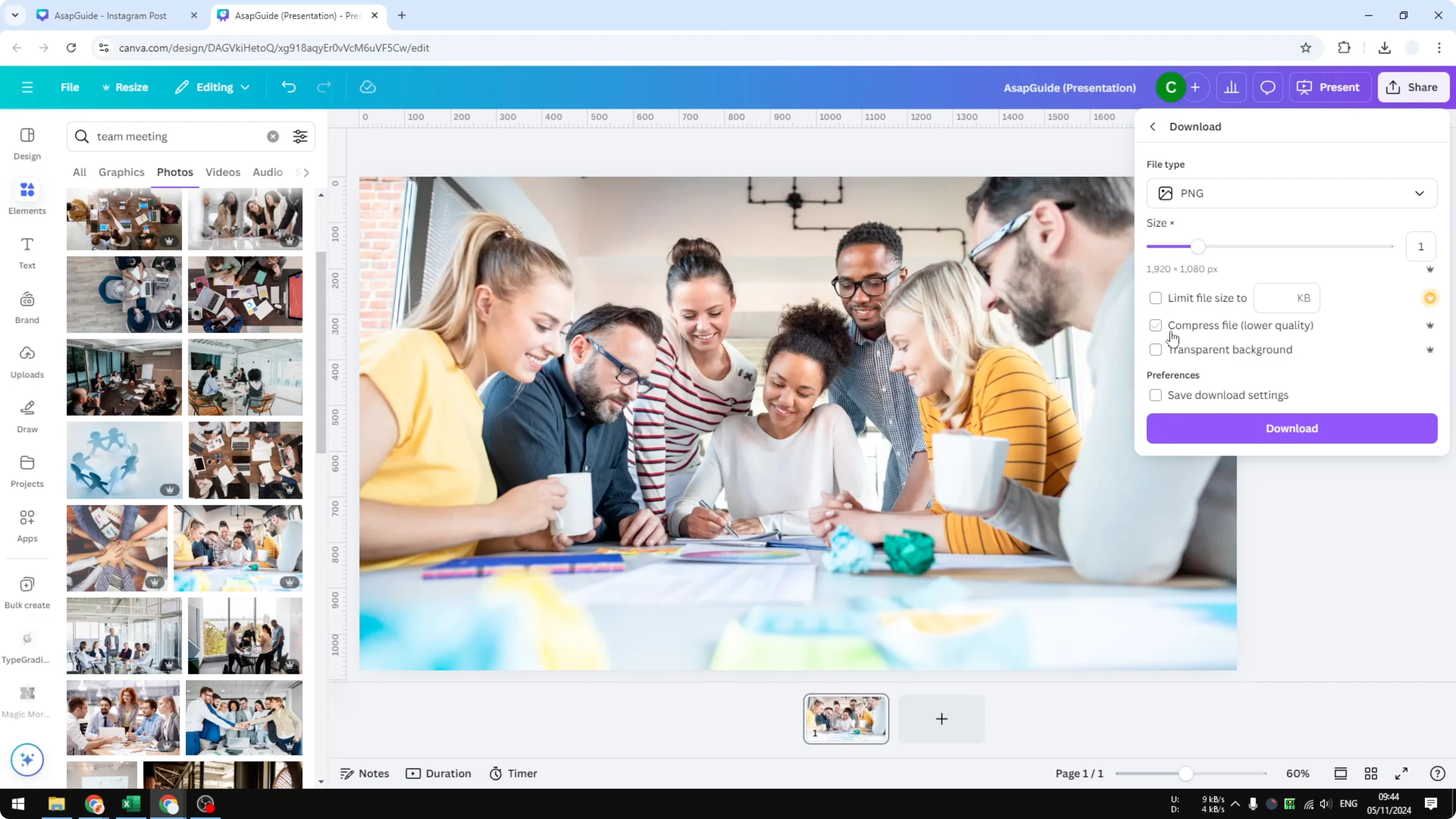 Screenshot from How to Download Stock Images From Canva at 82s