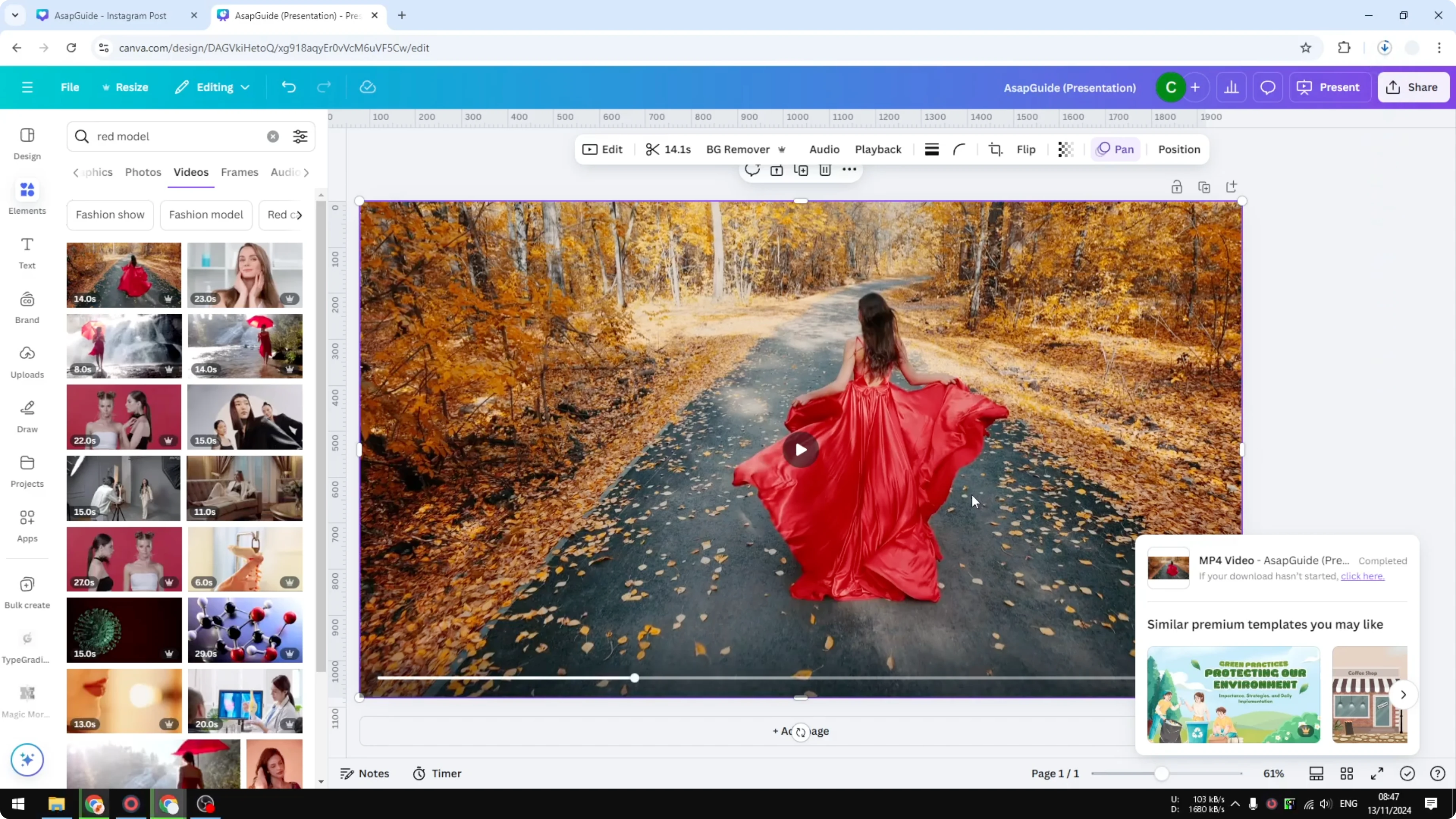 Screenshot from How to Download Stock Video from Canva at 114s