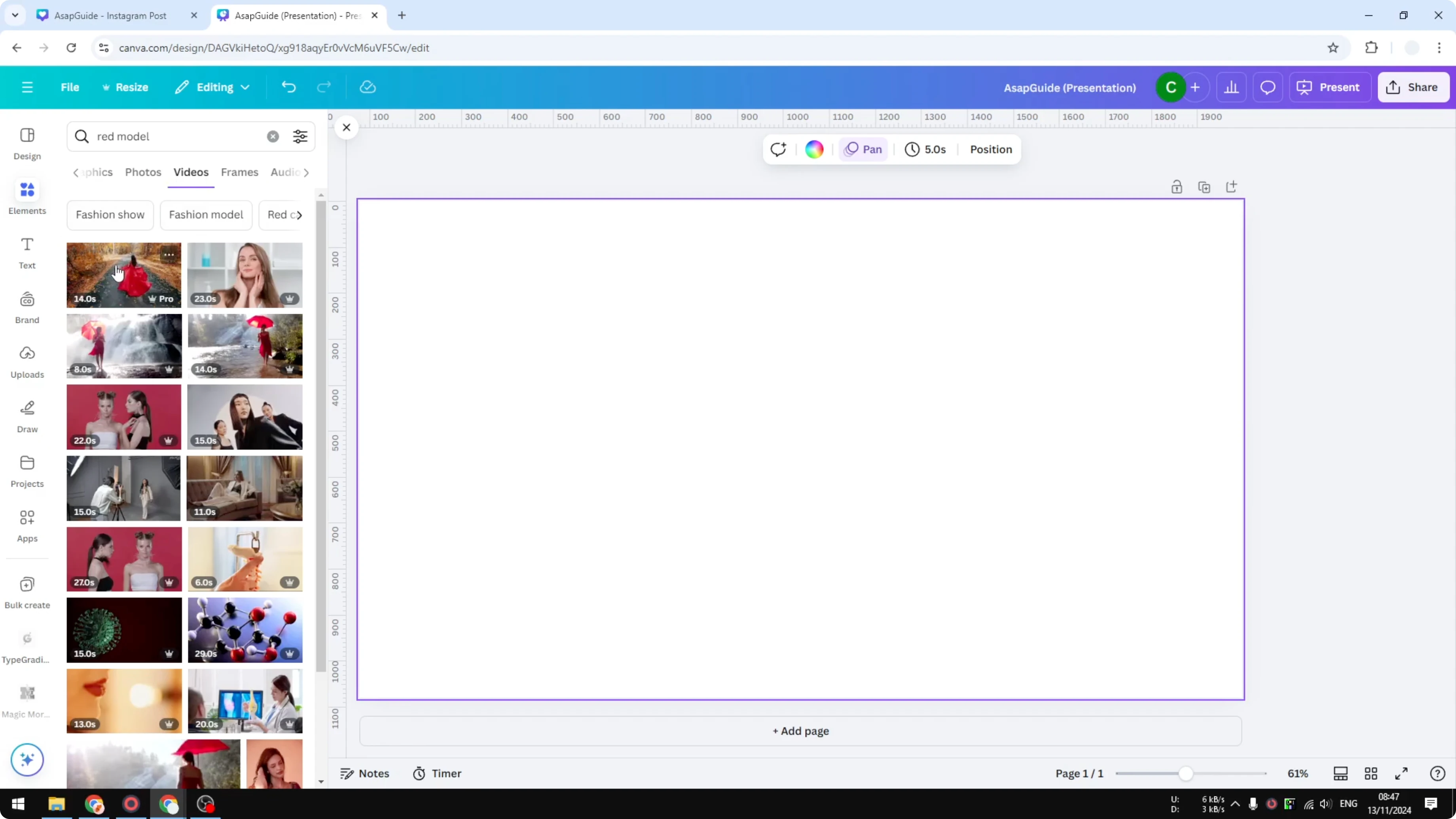 Screenshot from How to Download Stock Video from Canva at 64s