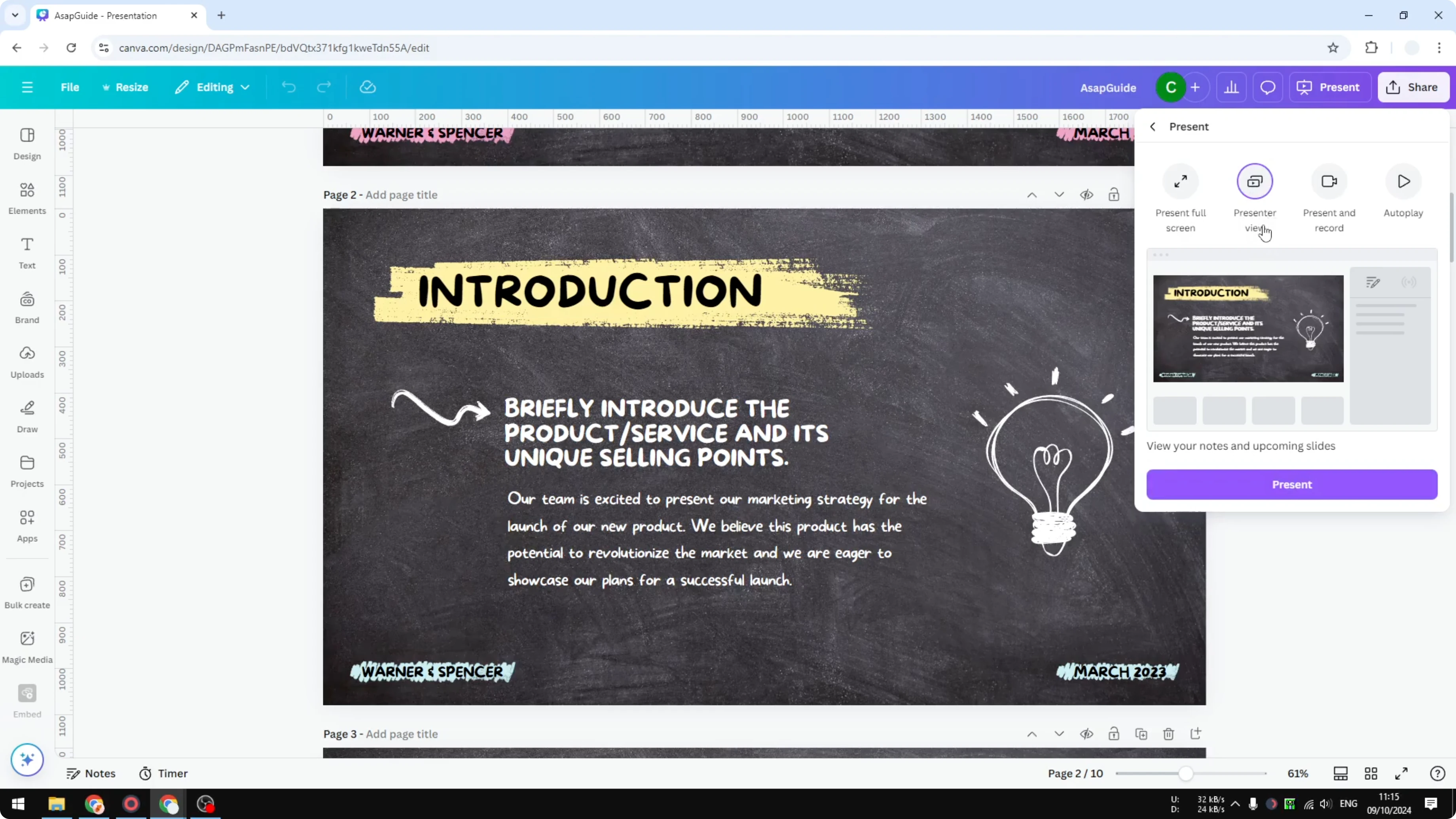 Screenshot from How to Draw Anotate While Presenting in Canva at 28s