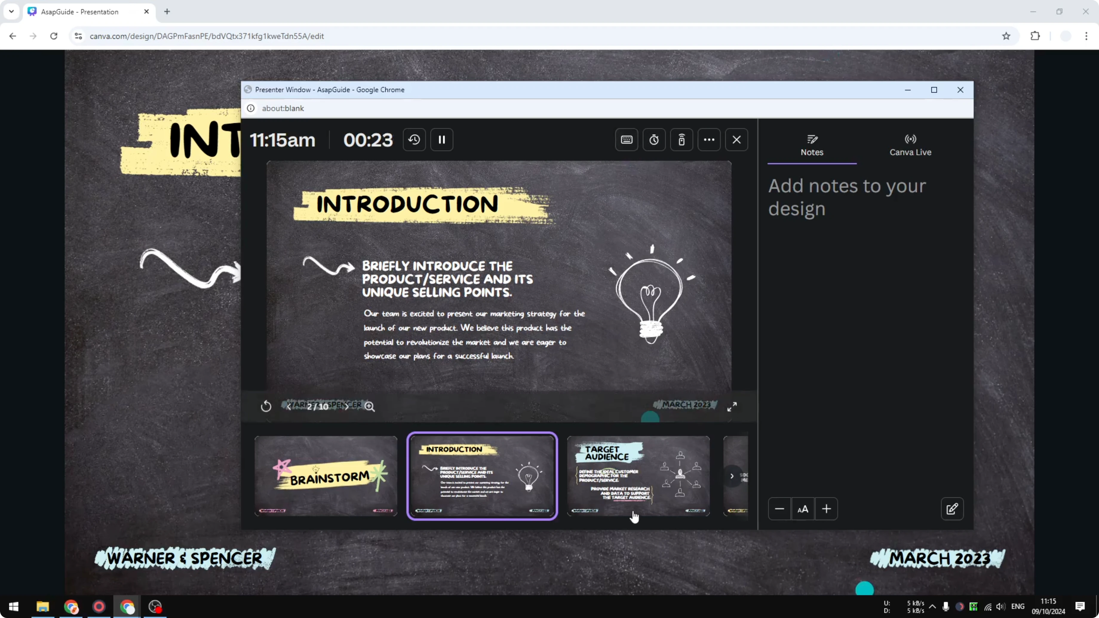 Screenshot from How to Draw Anotate While Presenting in Canva at 68s