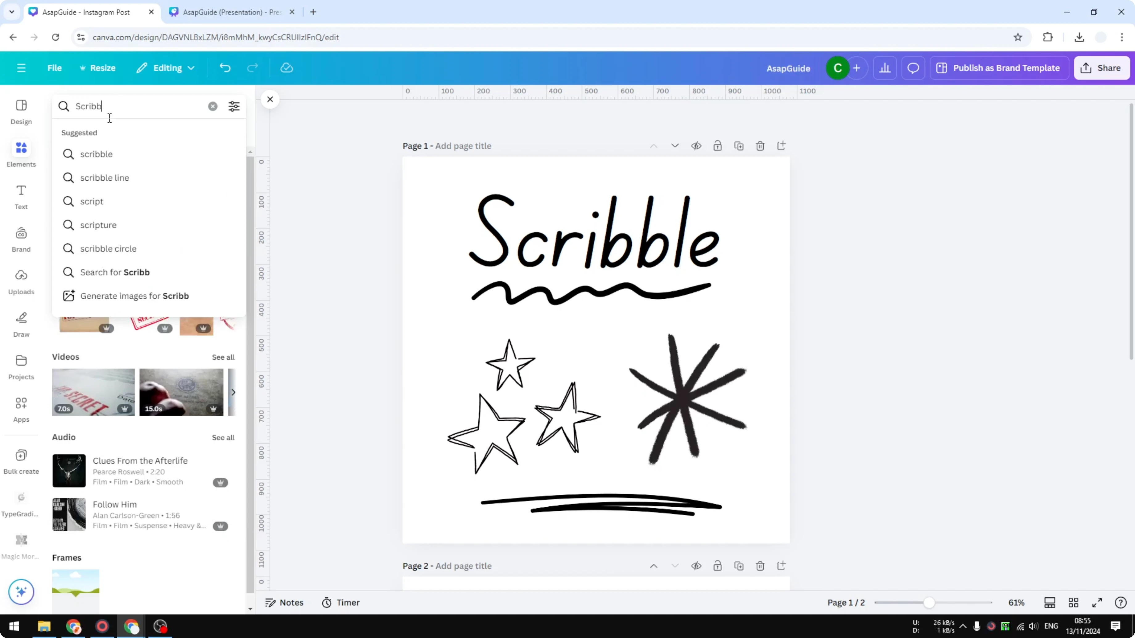 Screenshot from How to Draw Your Own Lines on Canva at 101s