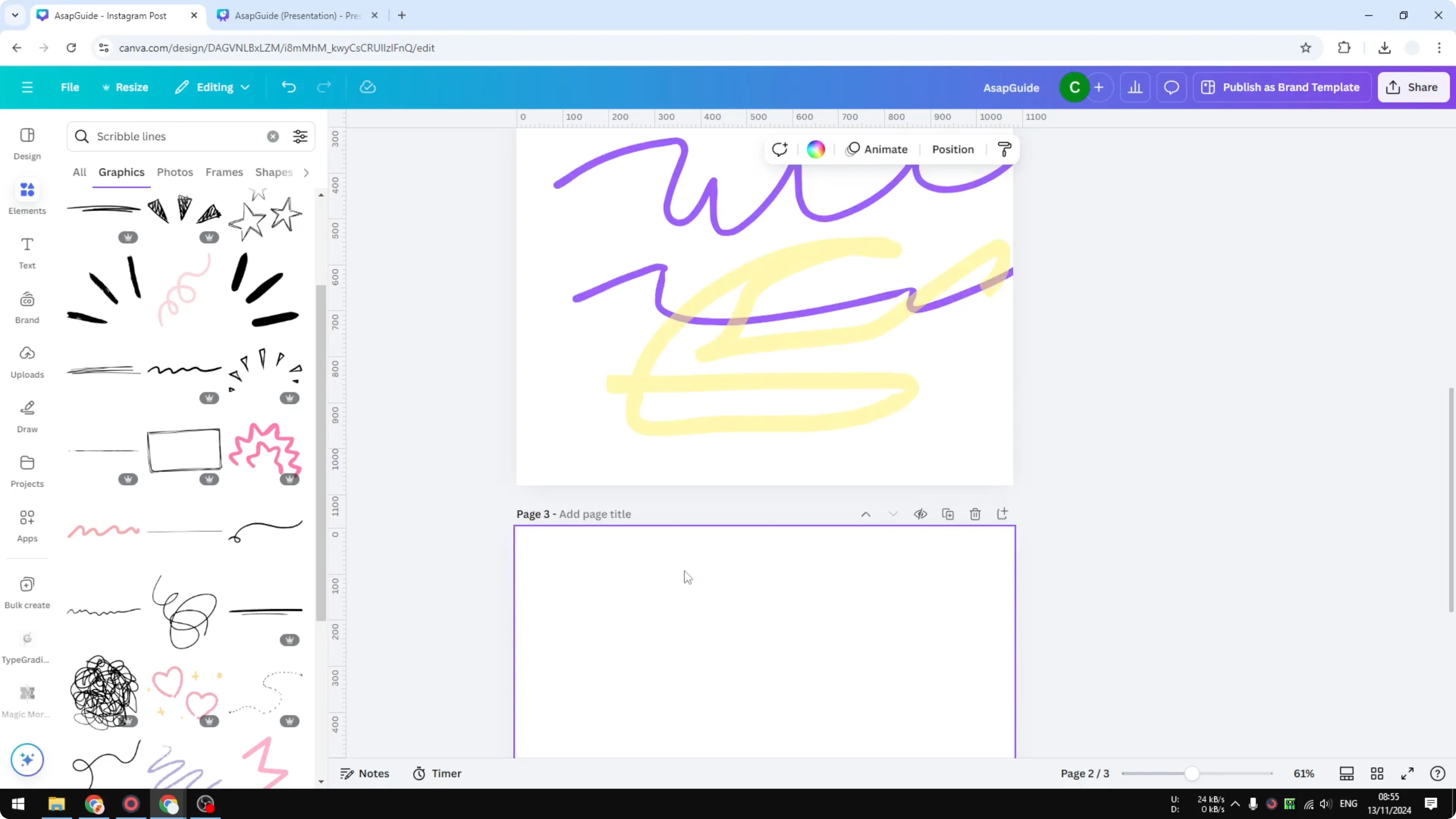 Screenshot from How to Draw Your Own Lines on Canva at 112s