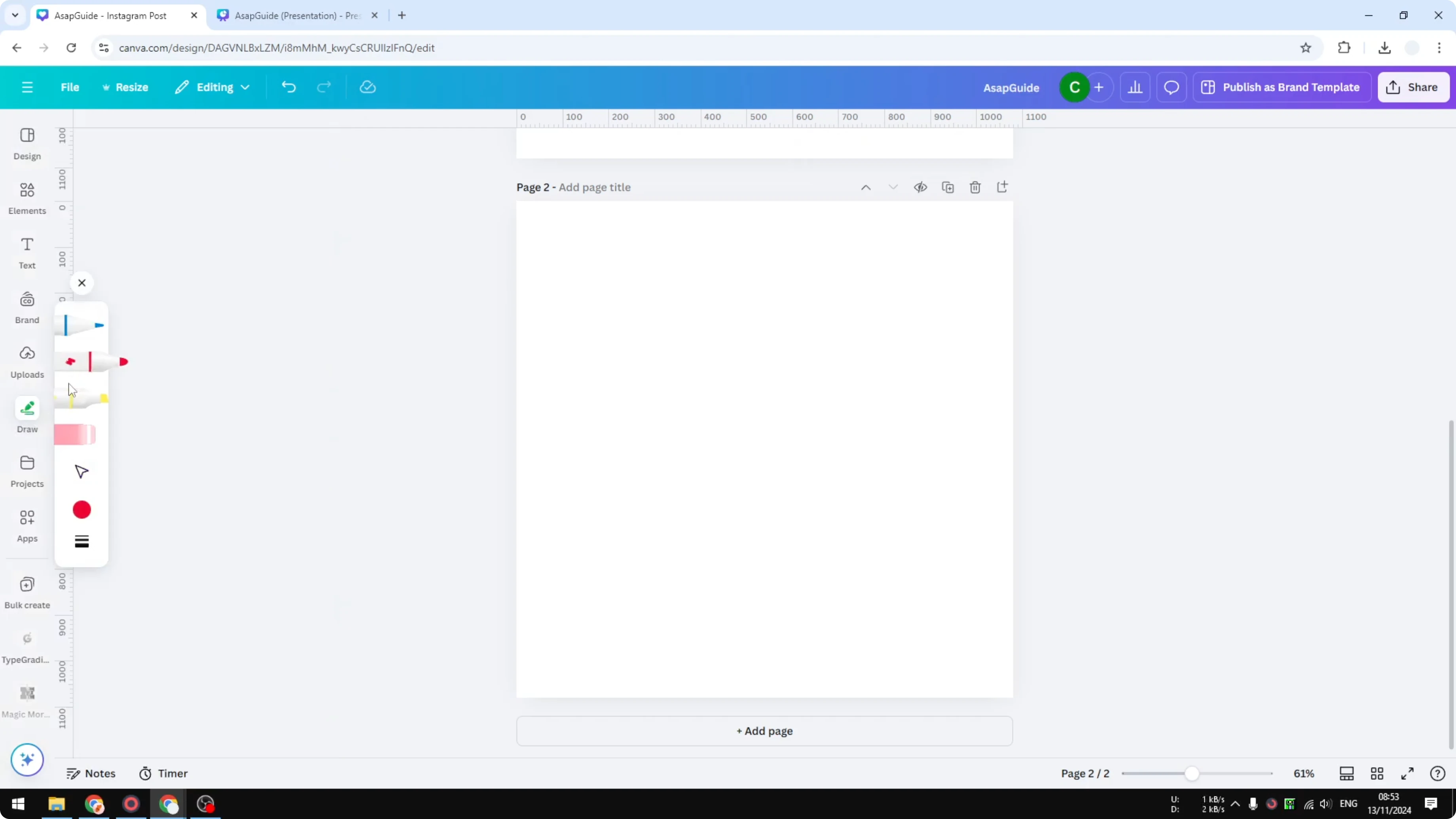 Screenshot from How to Draw Your Own Lines on Canva at 22s