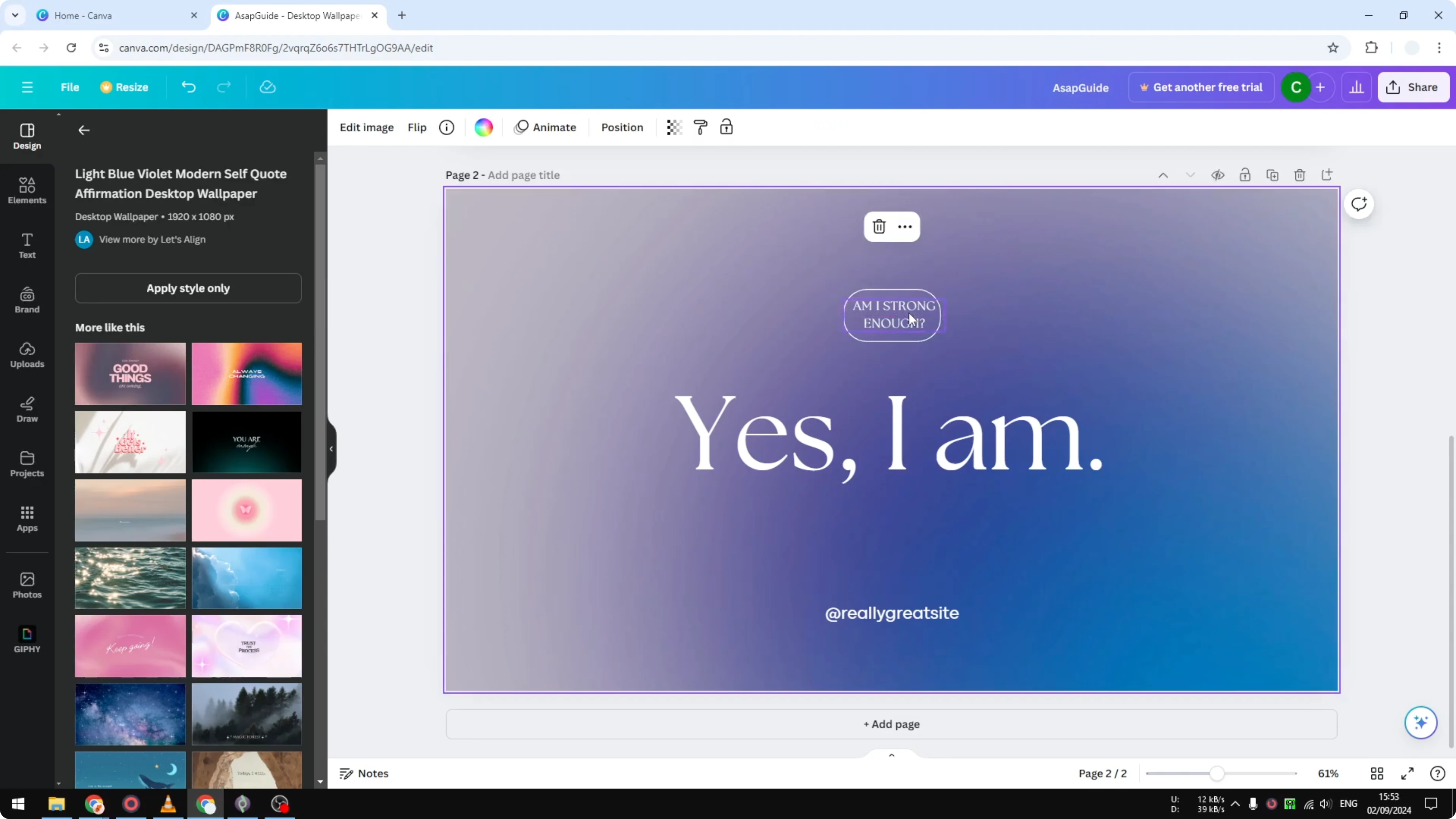 Screenshot from How To Duplicate Pages In Canva Tutorial at 55s