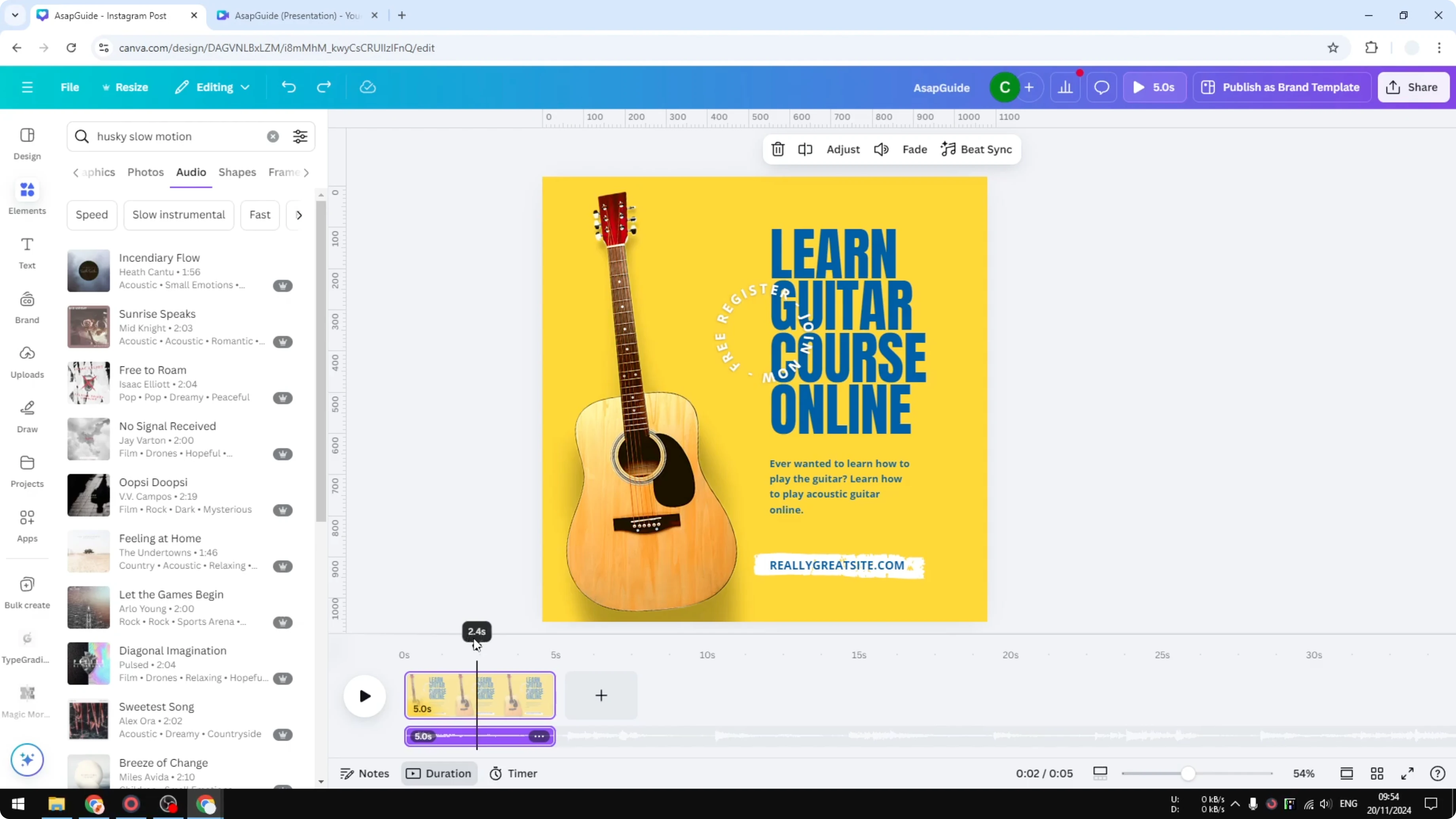 Screenshot from How to Edit Audio in Canva at 54s