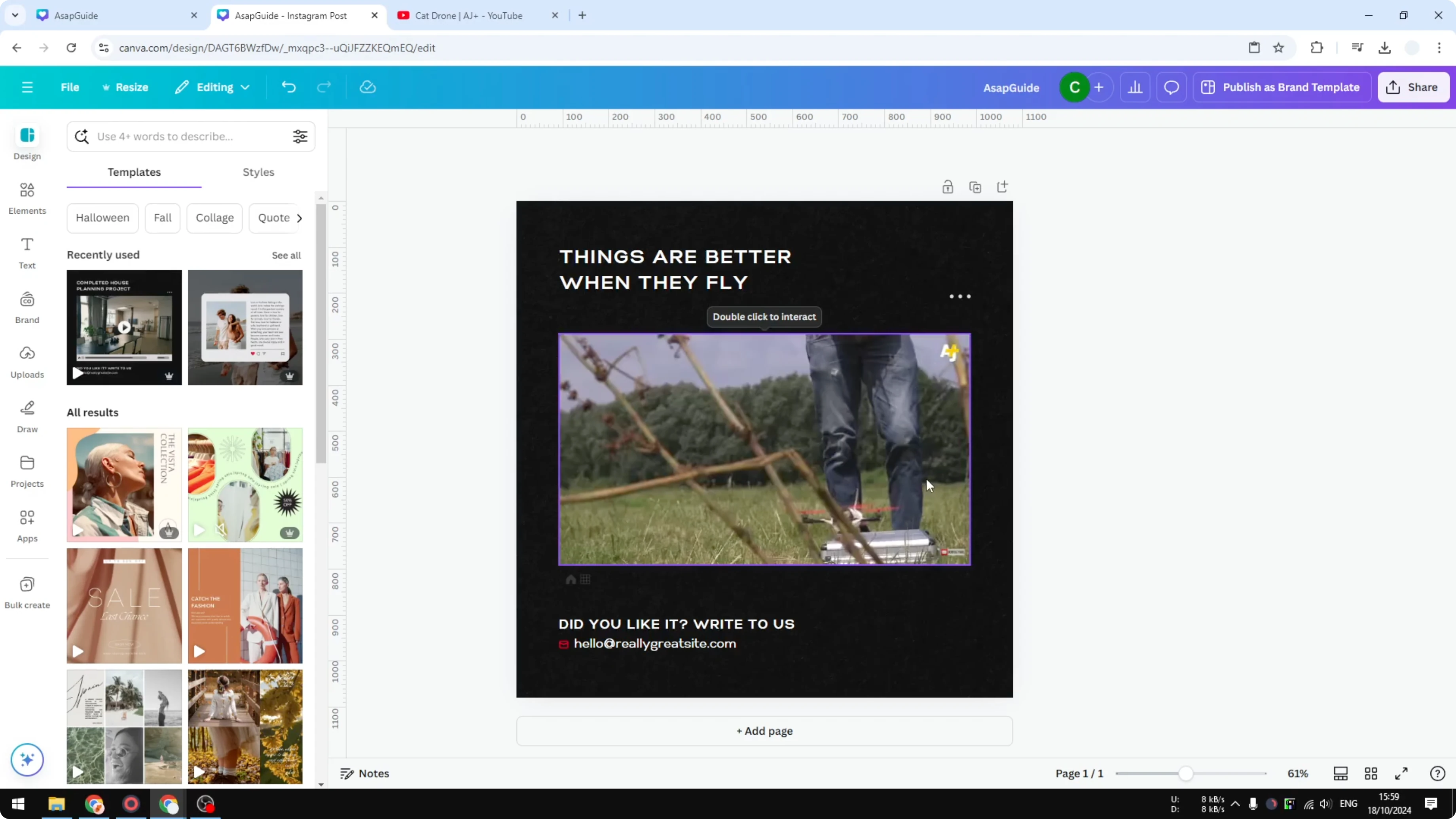 Screenshot from How to Embed a YouTube Video in Canva at 136s