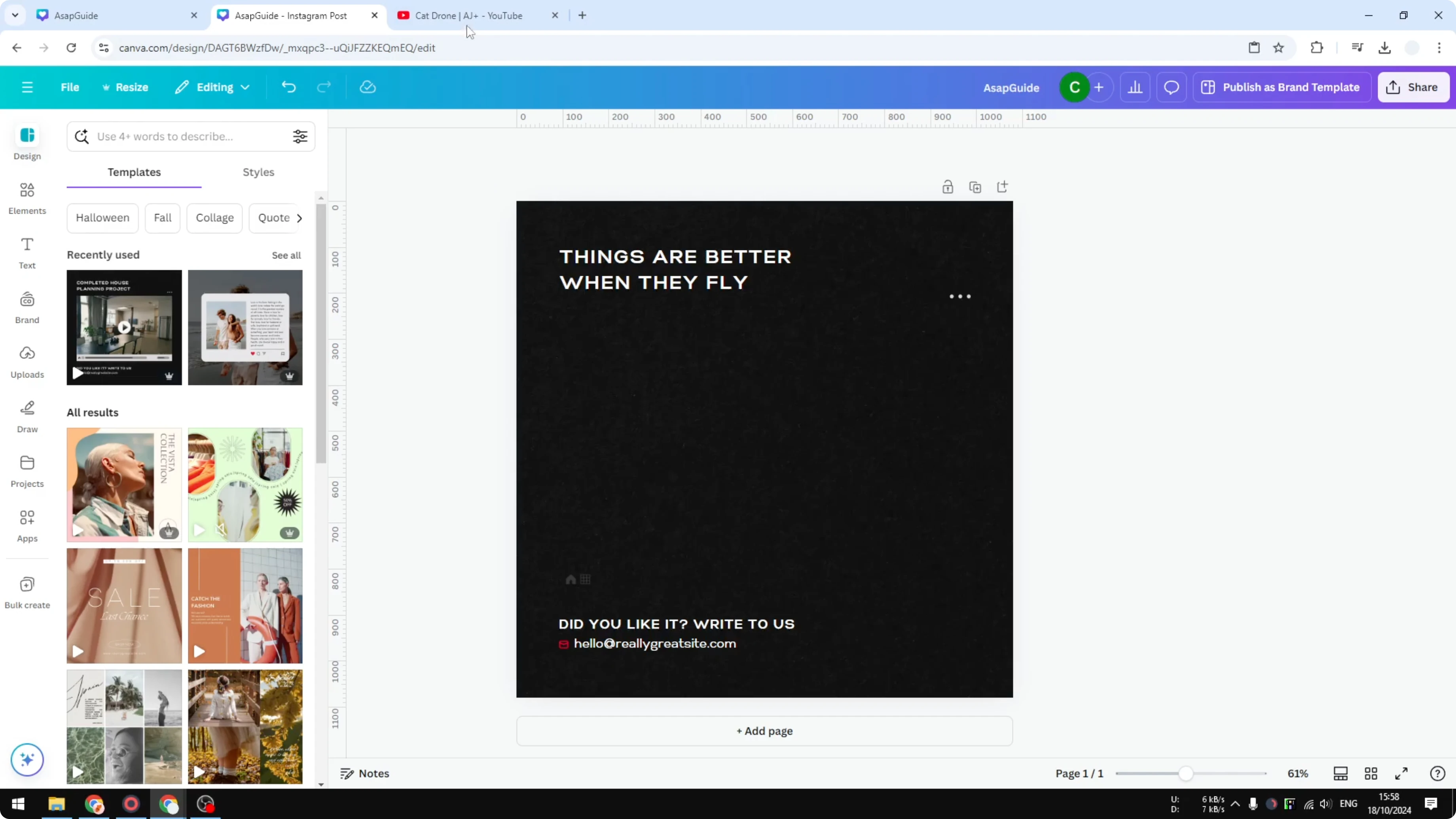 Screenshot from How to Embed a YouTube Video in Canva at 46s