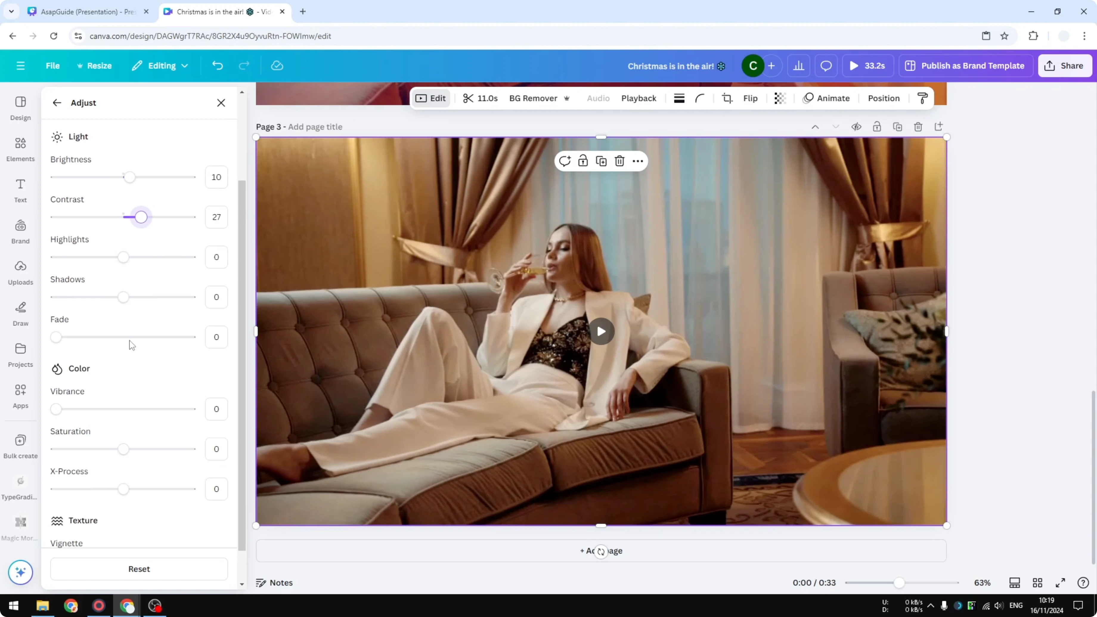 Screenshot from How to Enhance The Look of Your Video in Canva at 152s