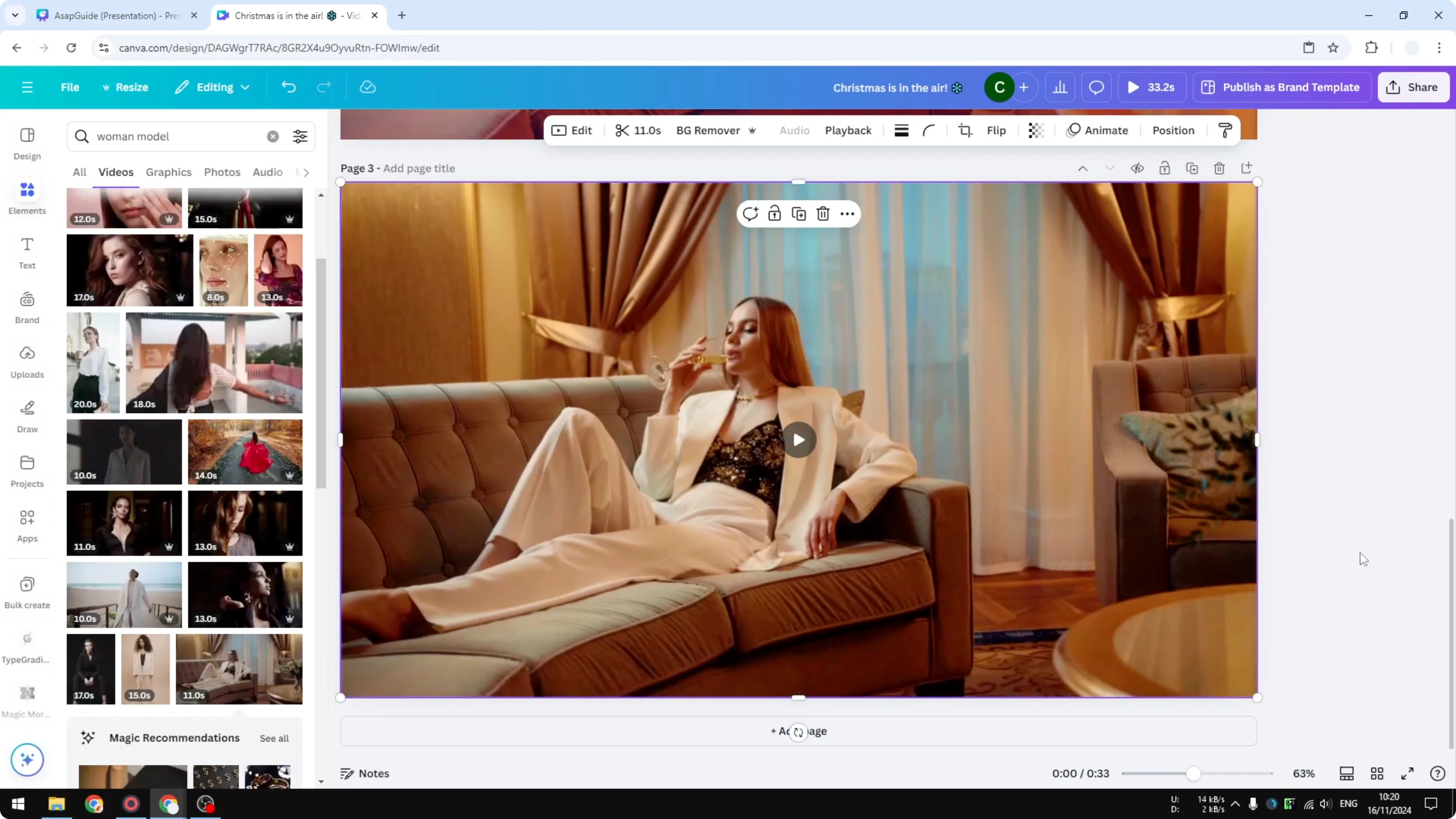 Screenshot from How to Enhance The Look of Your Video in Canva at 201s