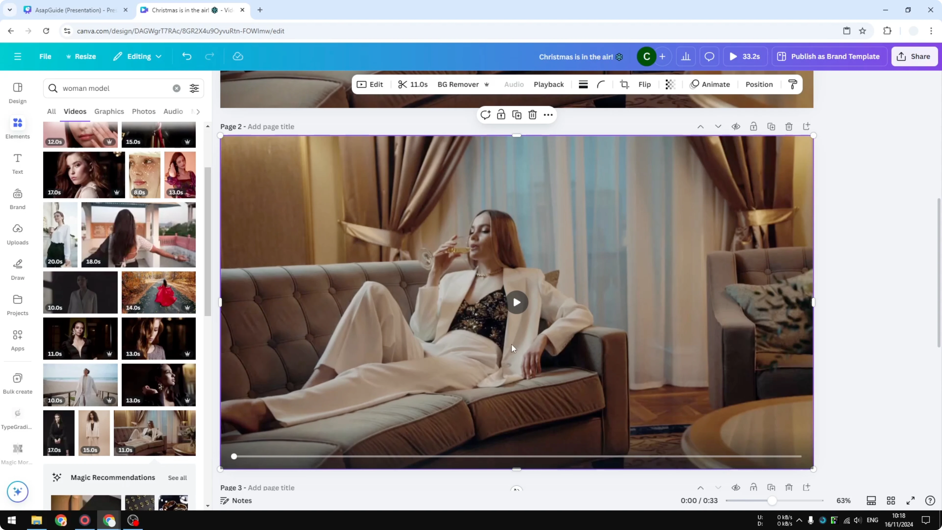 Screenshot from How to Enhance The Look of Your Video in Canva at 62s