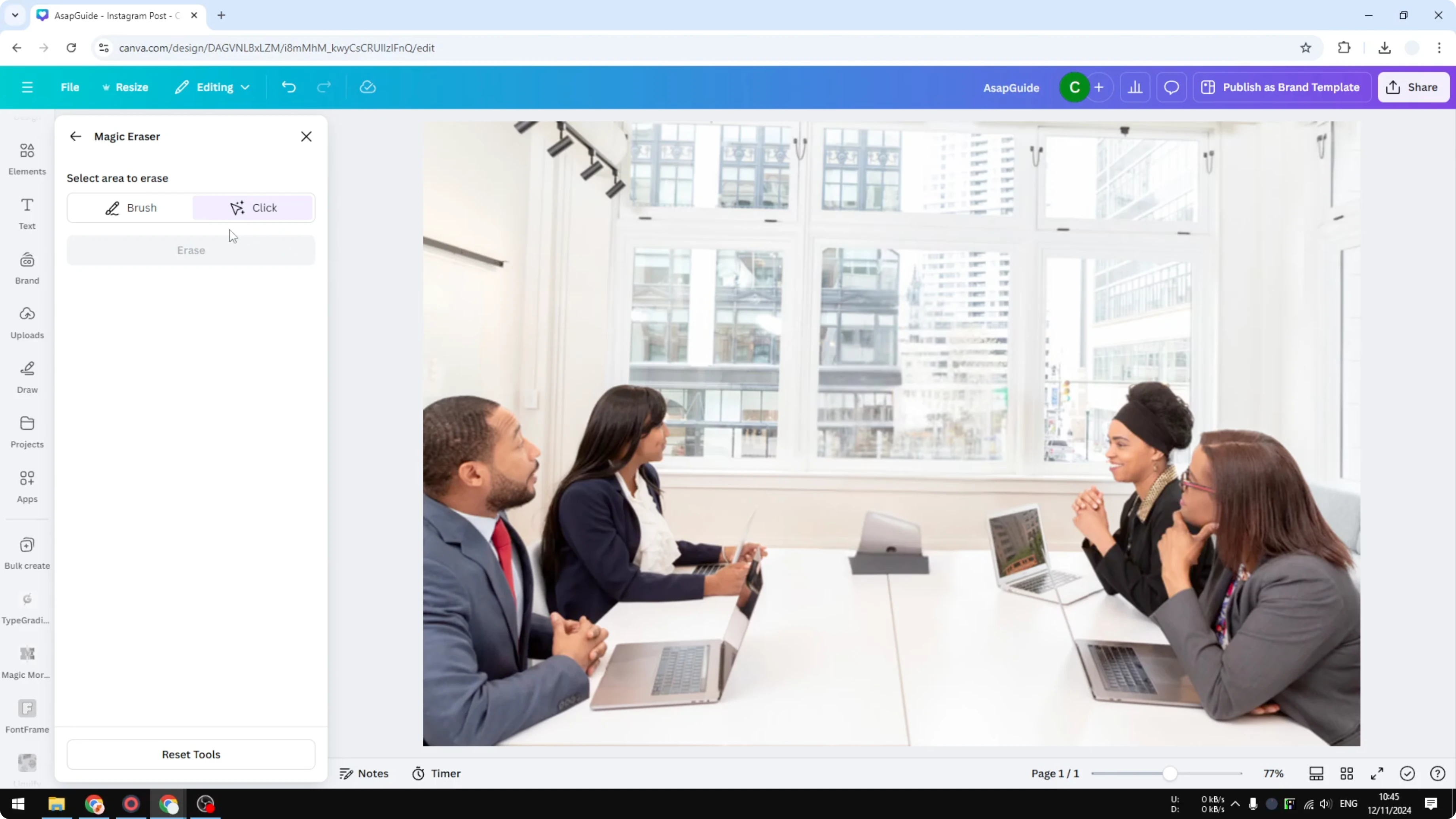 Screenshot from How to Erase Part of an Image in Canva at 108s