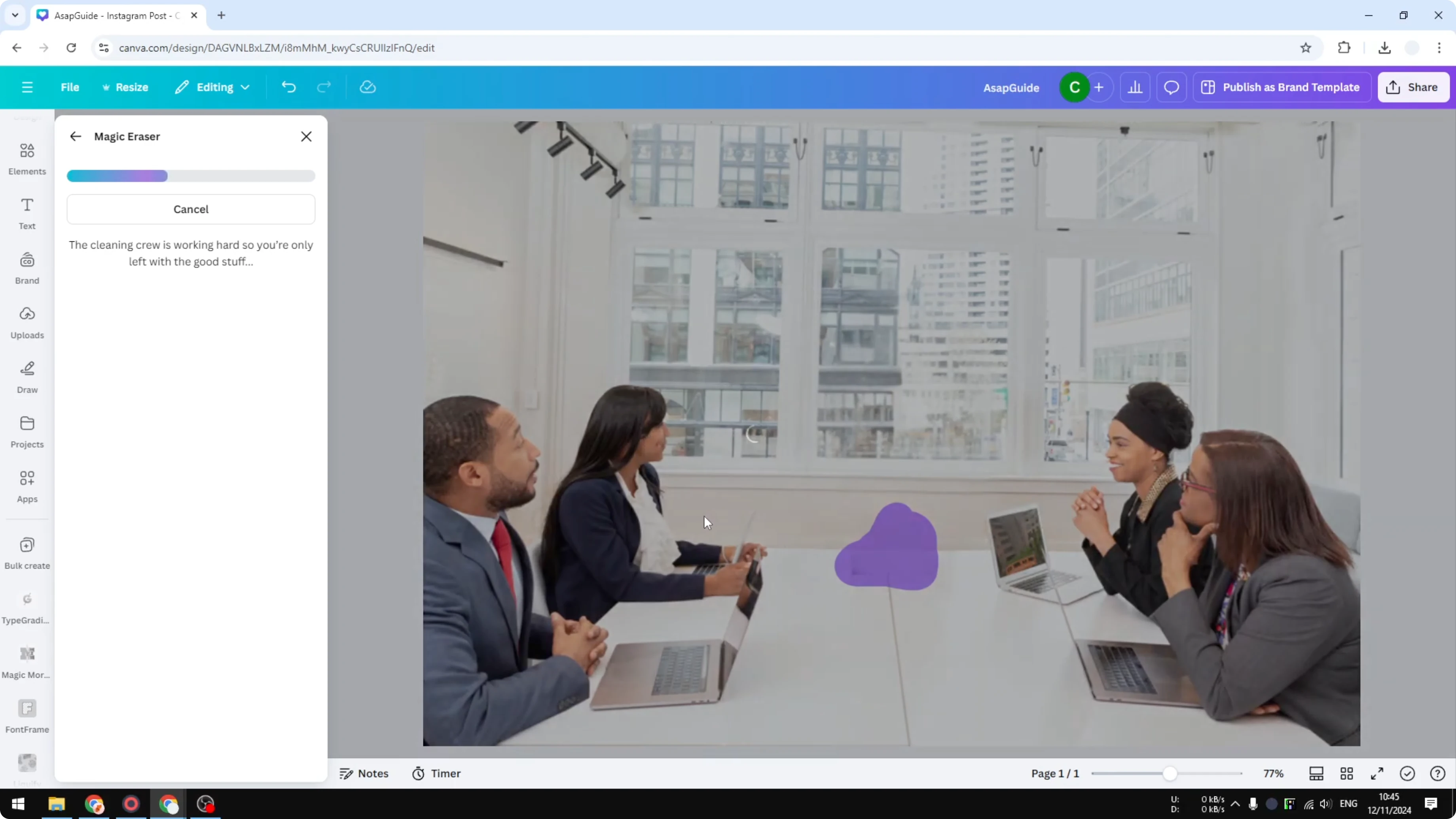 Screenshot from How to Erase Part of an Image in Canva at 140s