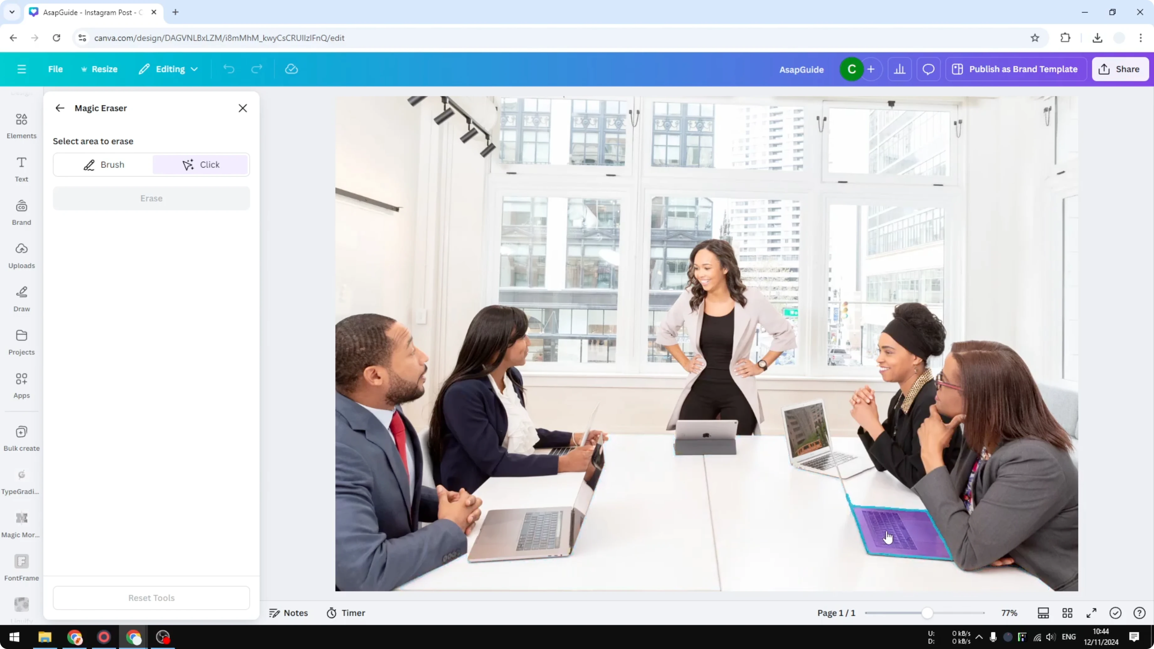 Screenshot from How to Erase Part of an Image in Canva at 51s