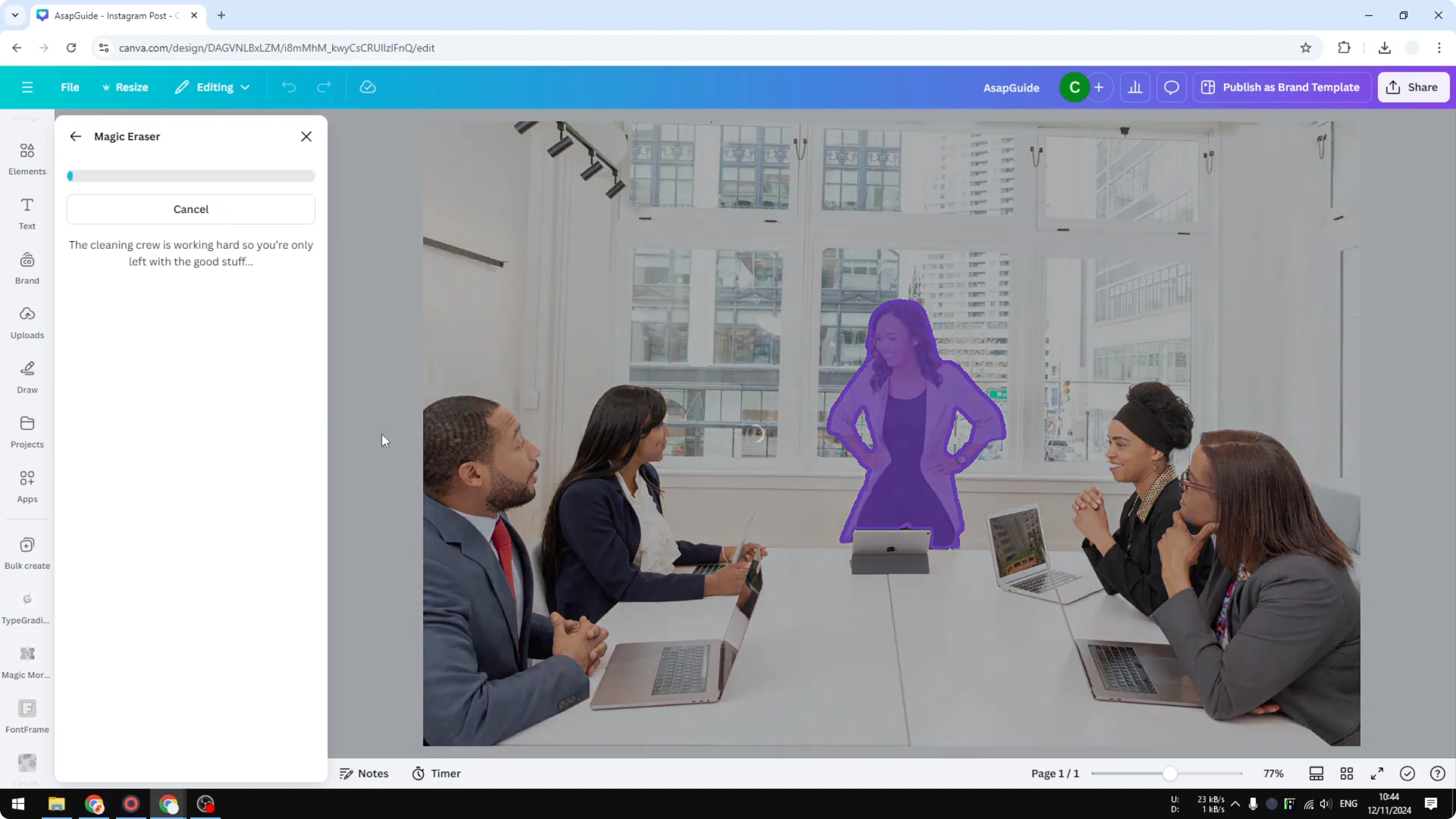Screenshot from How to Erase Part of an Image in Canva at 76s