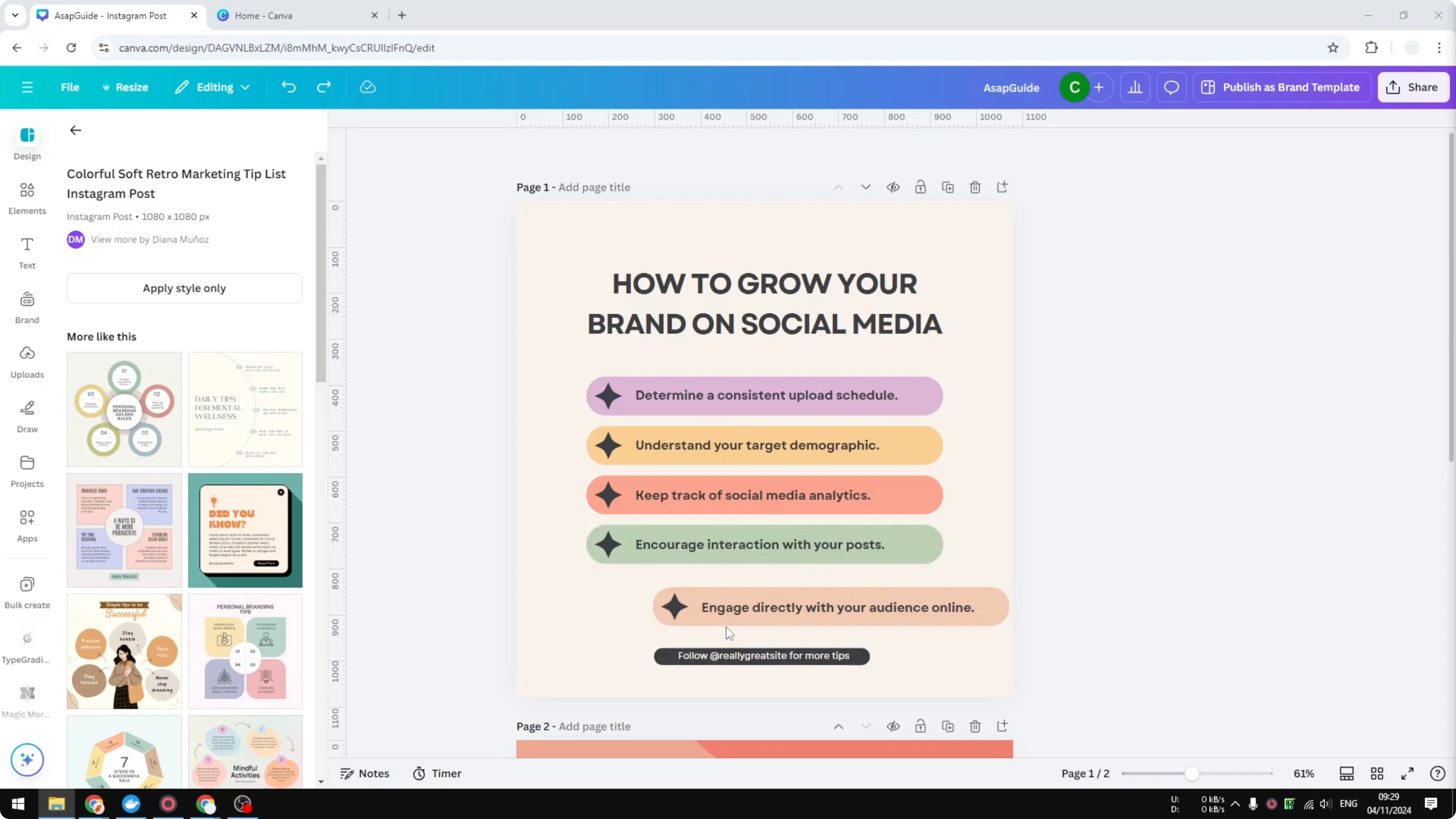 Screenshot from How to Evenly Space Objects in Canva at 17s