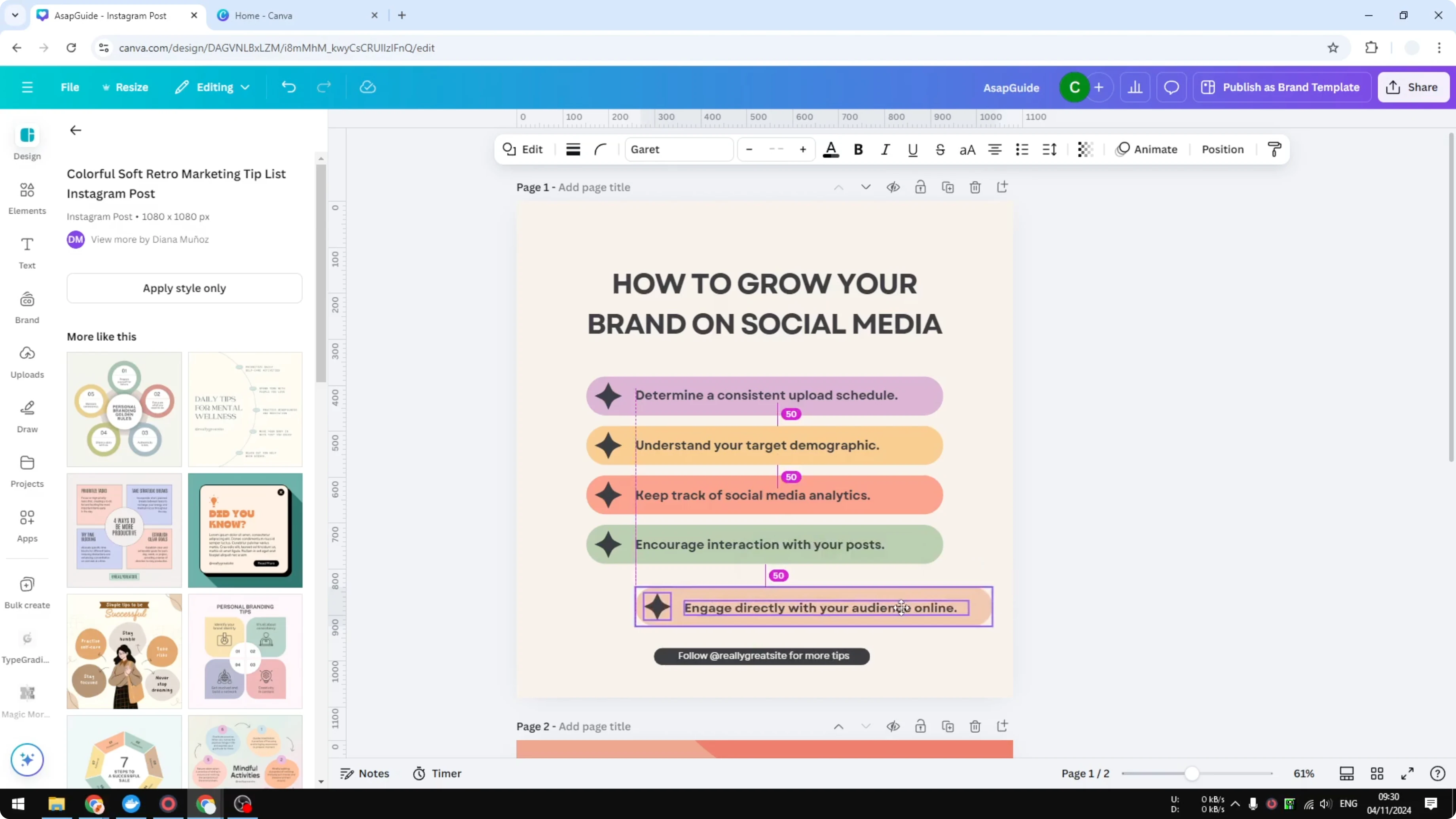 Screenshot from How to Evenly Space Objects in Canva at 39s