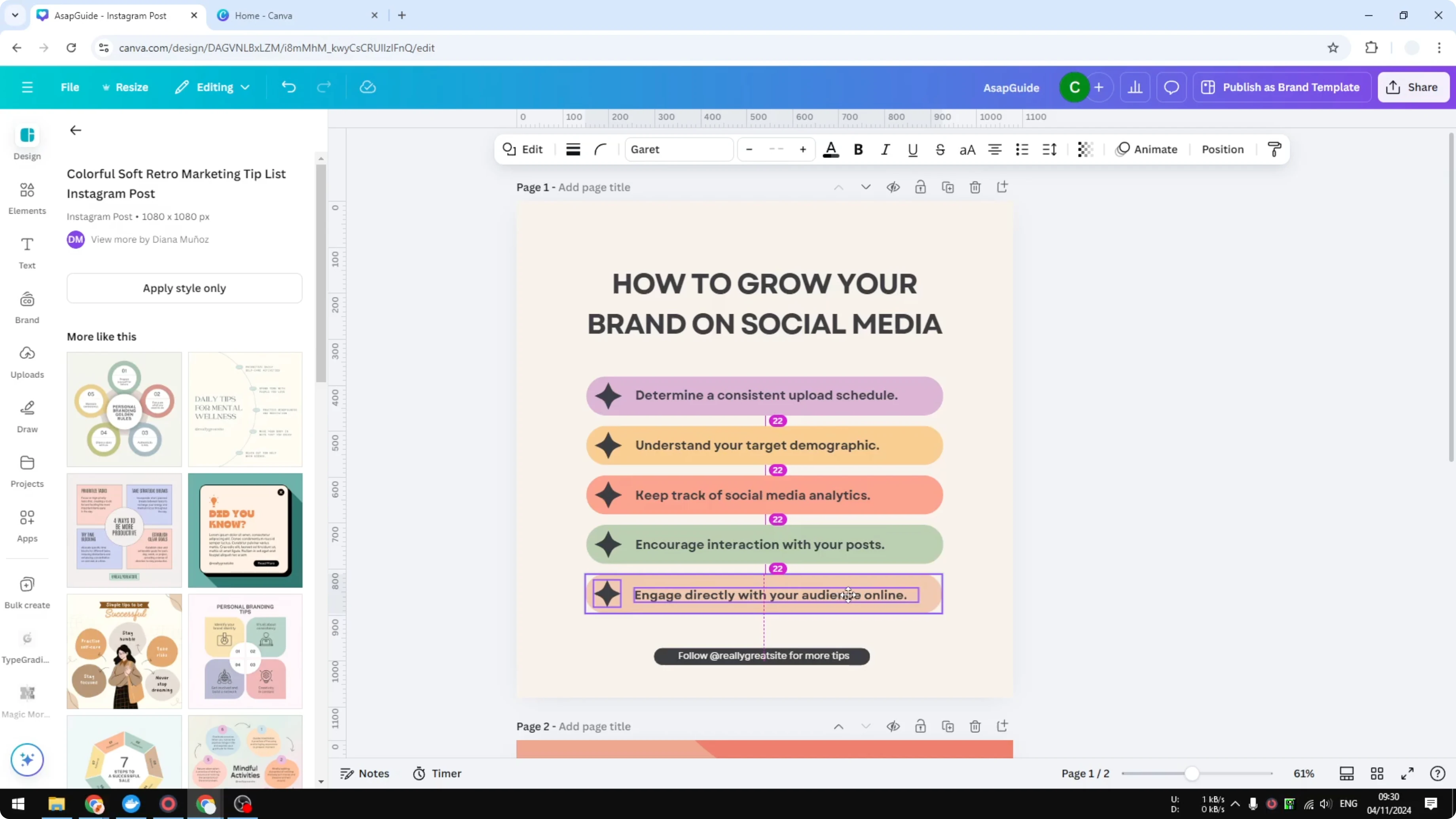 Screenshot from How to Evenly Space Objects in Canva at 52s