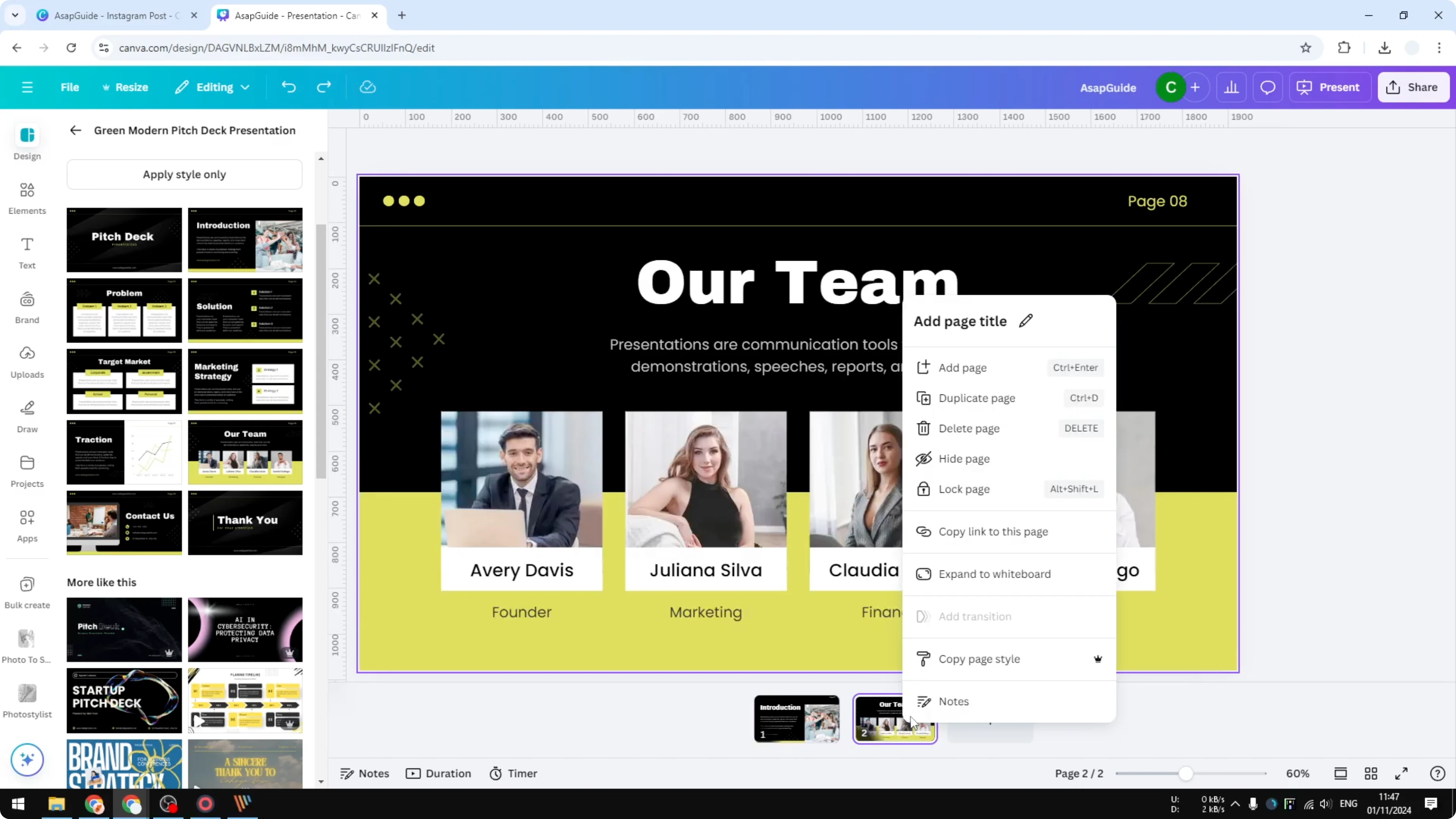 Screenshot from How to Expand Canva Slides to Canva Whiteboard at 45s