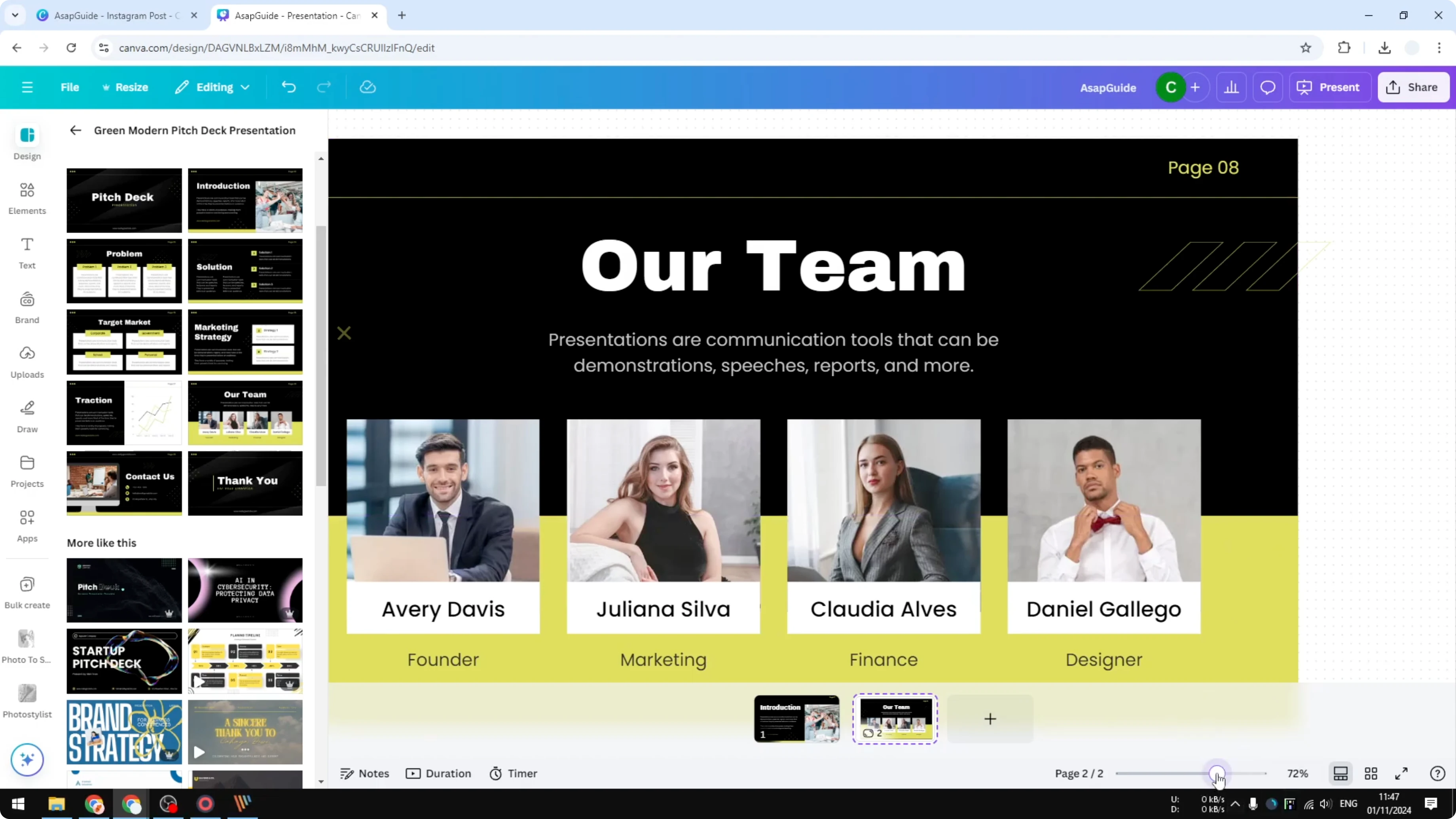 Screenshot from How to Expand Canva Slides to Canva Whiteboard at 60s