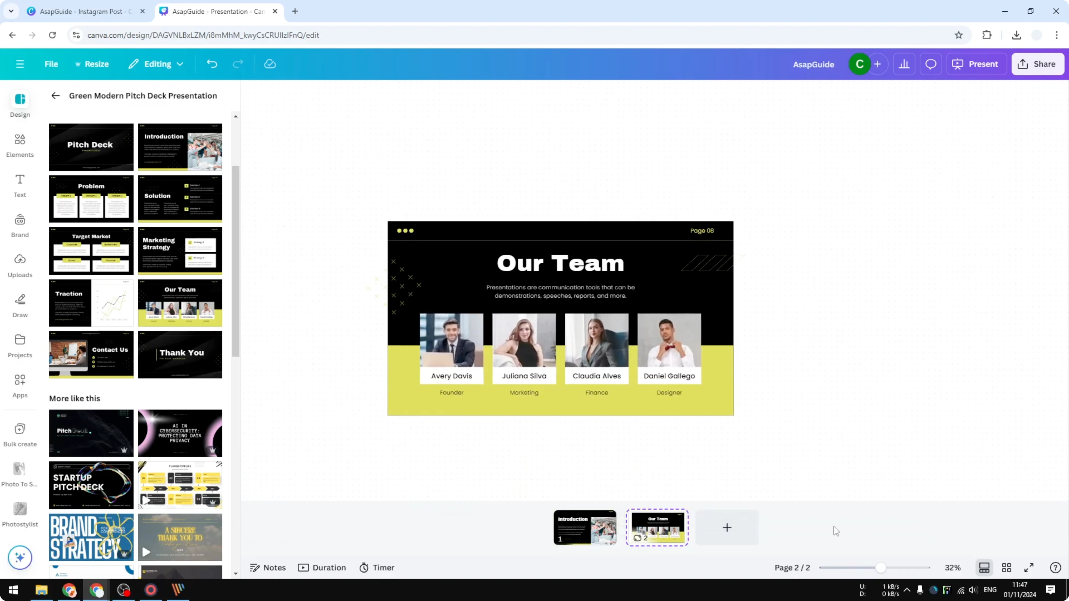 Screenshot from How to Expand Canva Slides to Canva Whiteboard at 64s