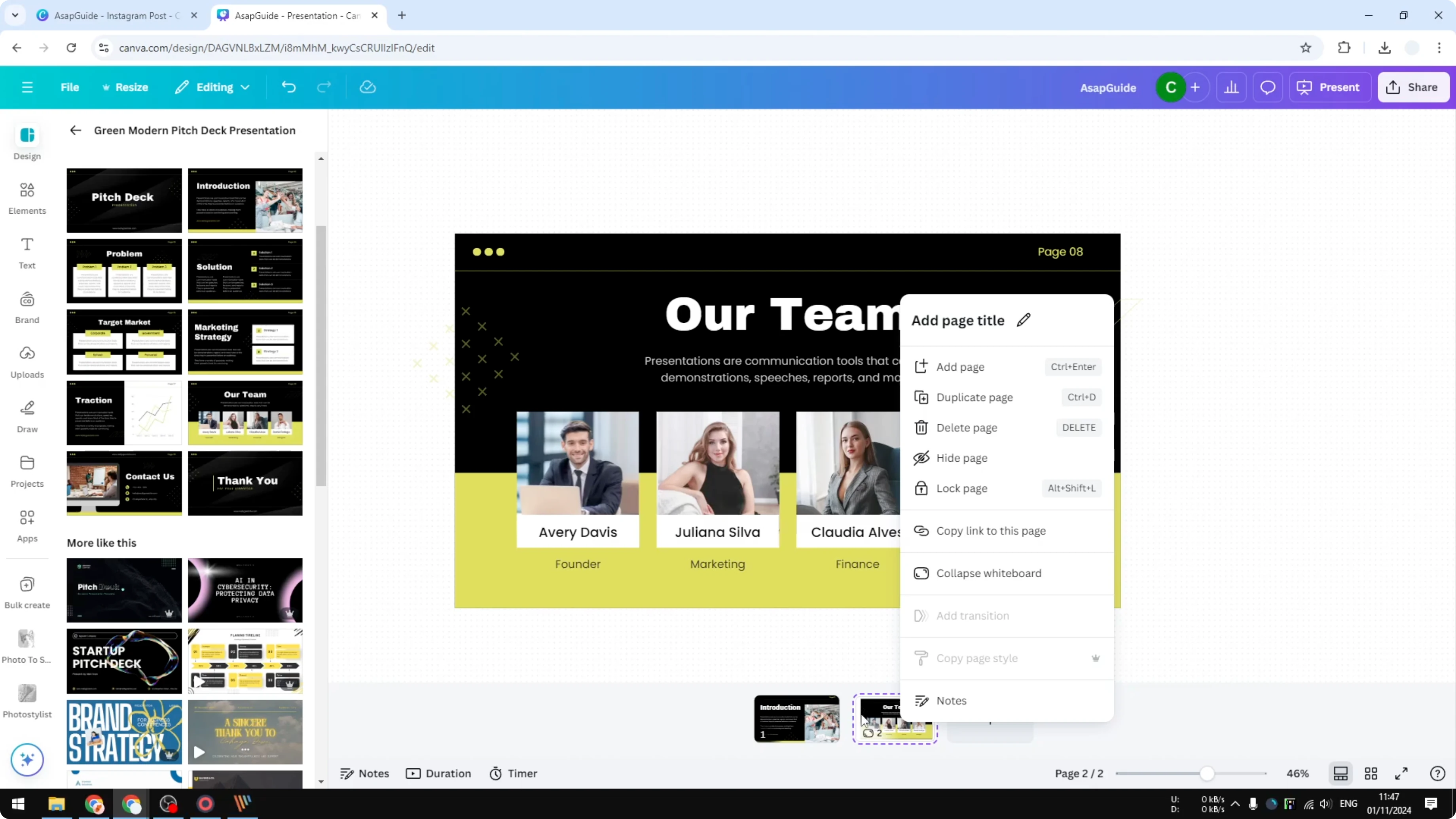 Screenshot from How to Expand Canva Slides to Canva Whiteboard at 78s