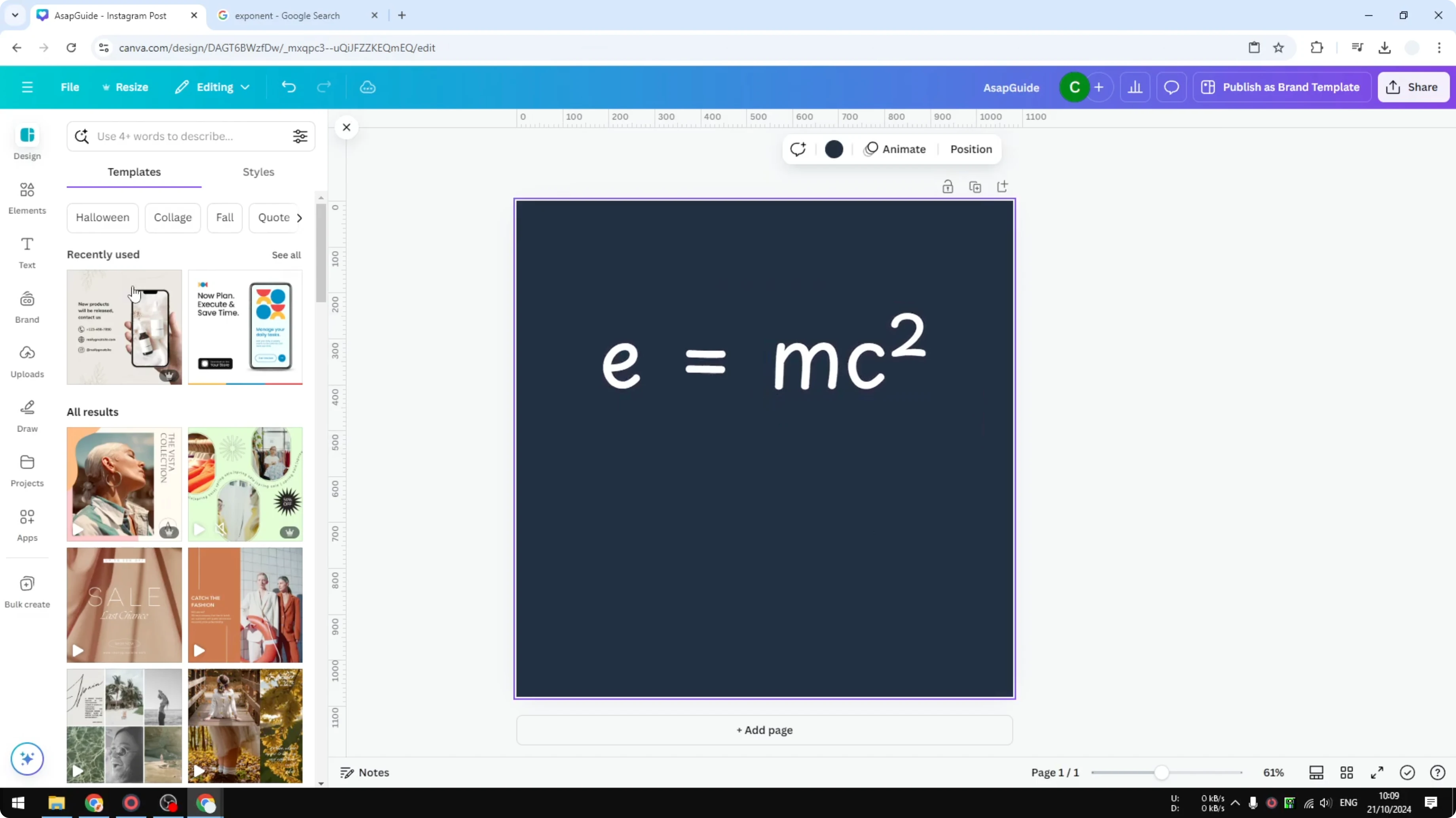 Screenshot from How to Exponent Superscript in Canva at 116s