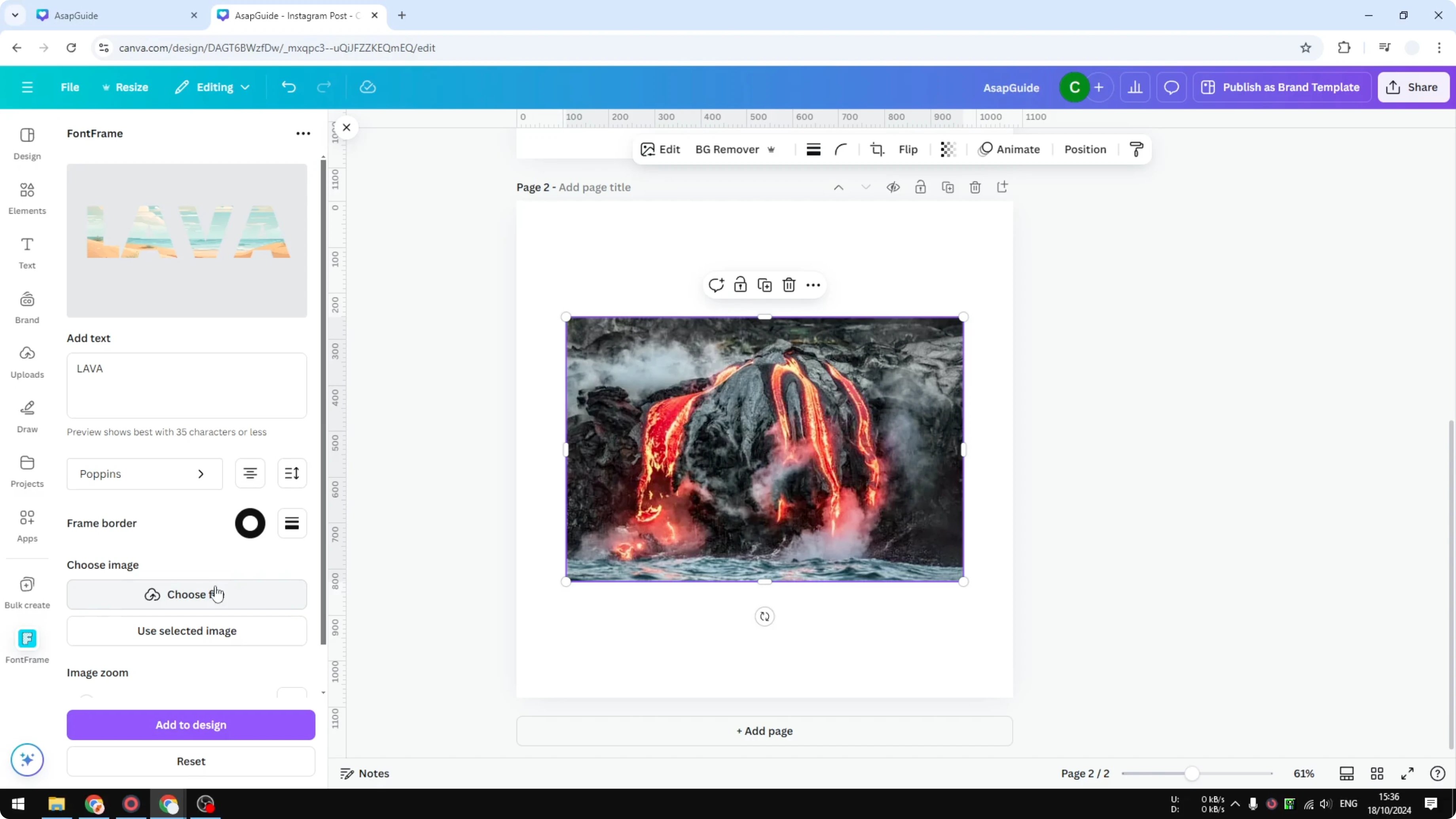 Screenshot from How to Fill Text with a Photo in Canva at 138s