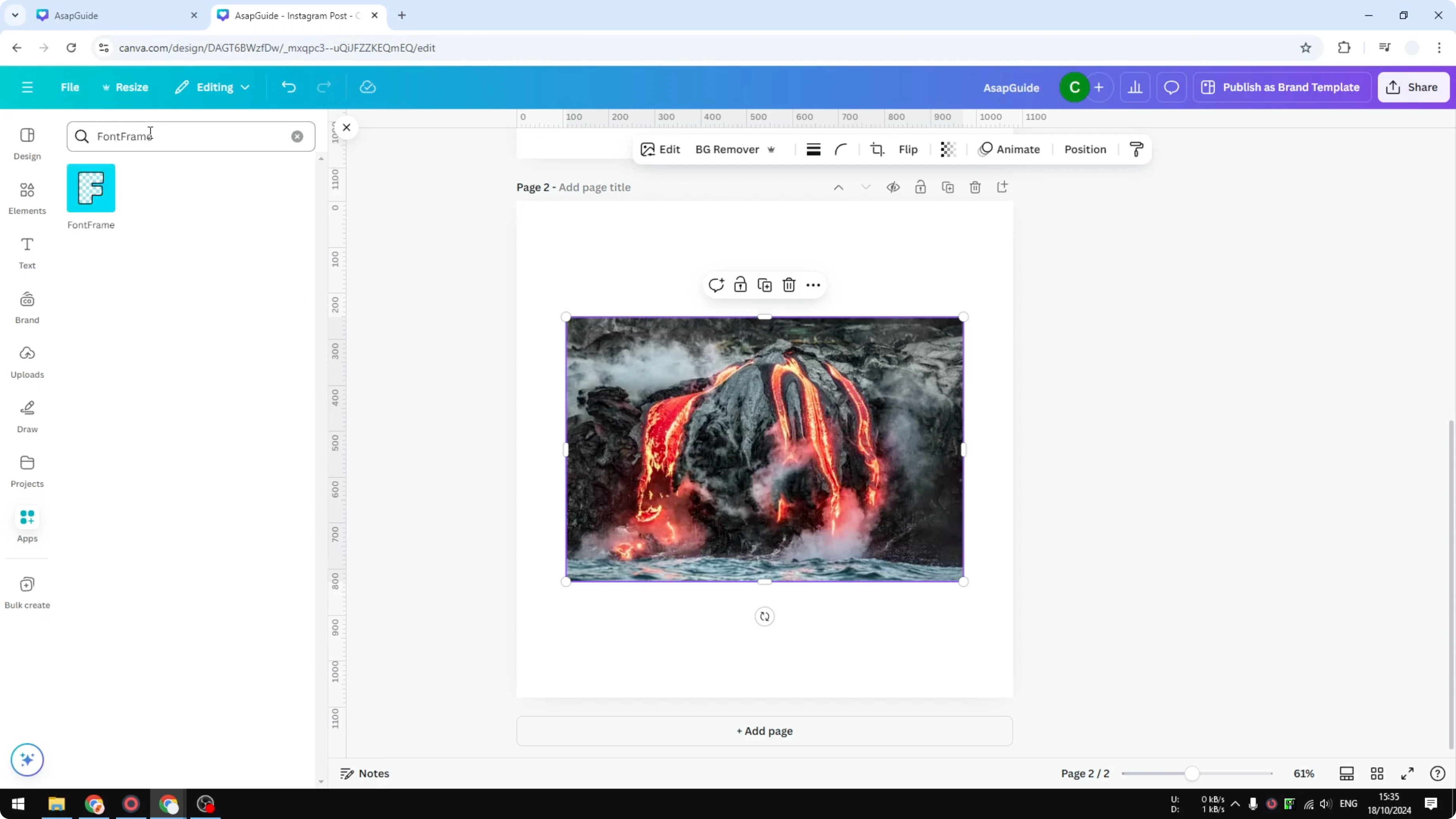 Screenshot from How to Fill Text with a Photo in Canva at 81s
