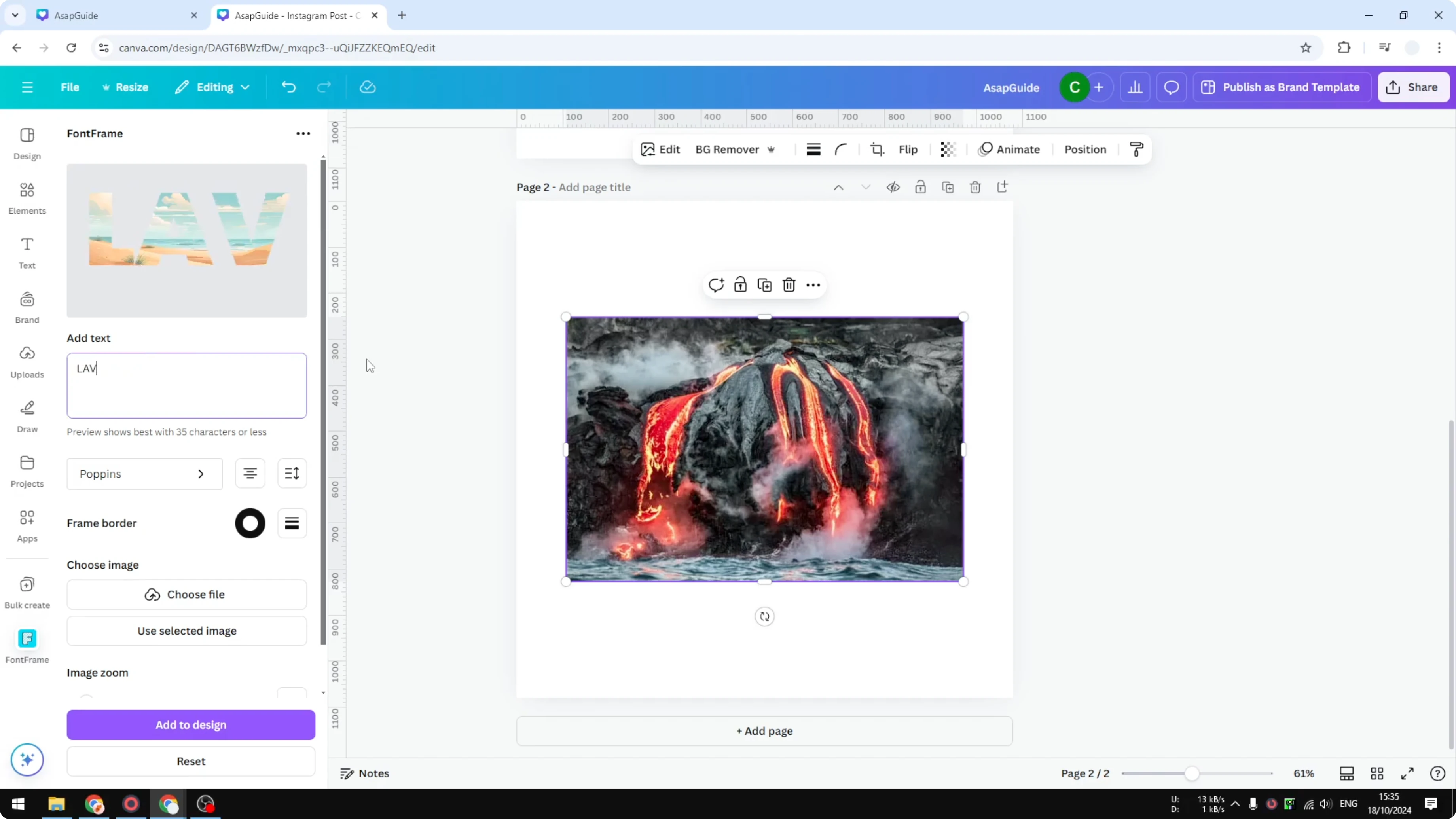 Screenshot from How to Fill Text with a Photo in Canva at 94s
