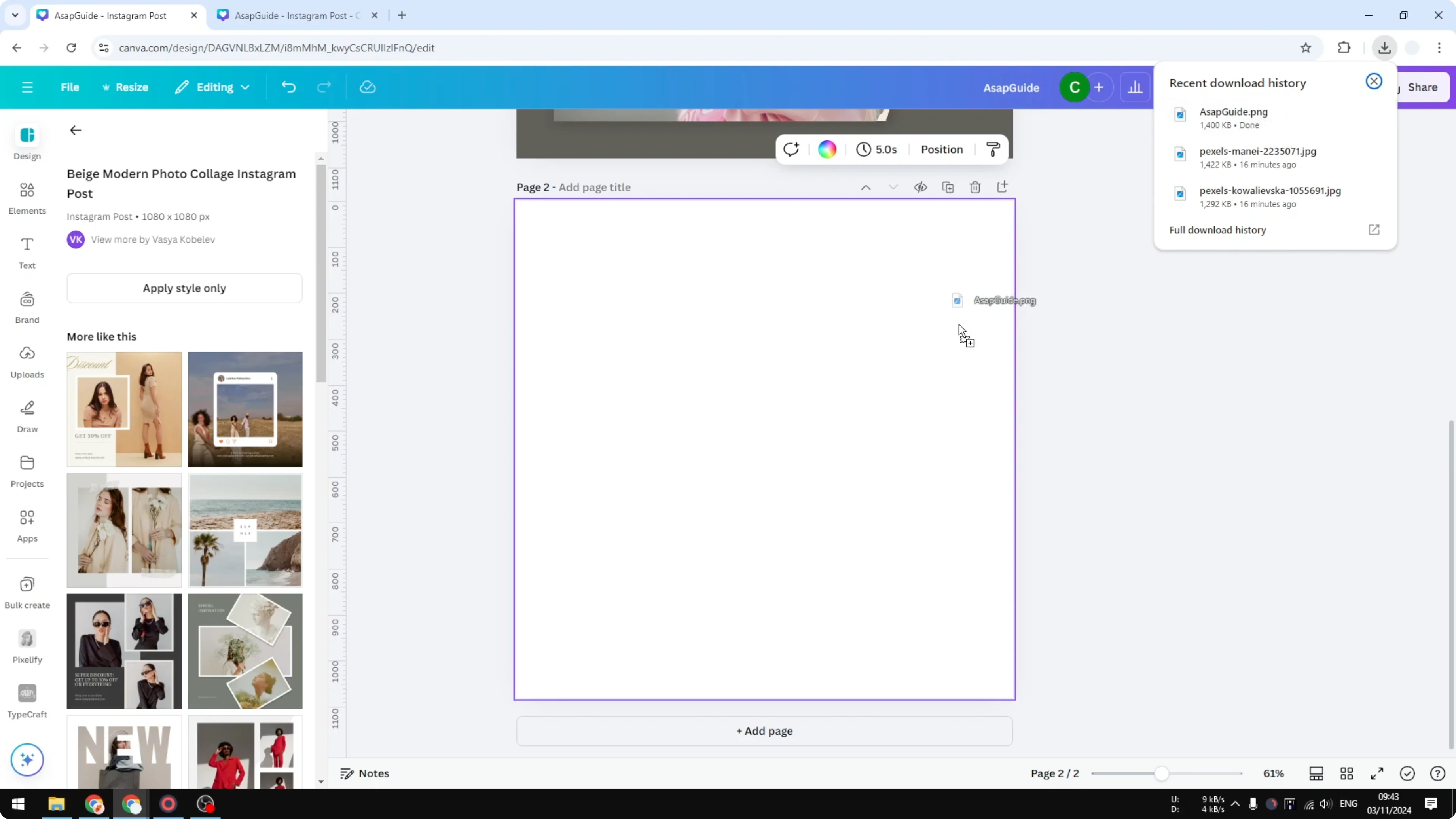Screenshot from How to Flatten an Image in Canva at 100s