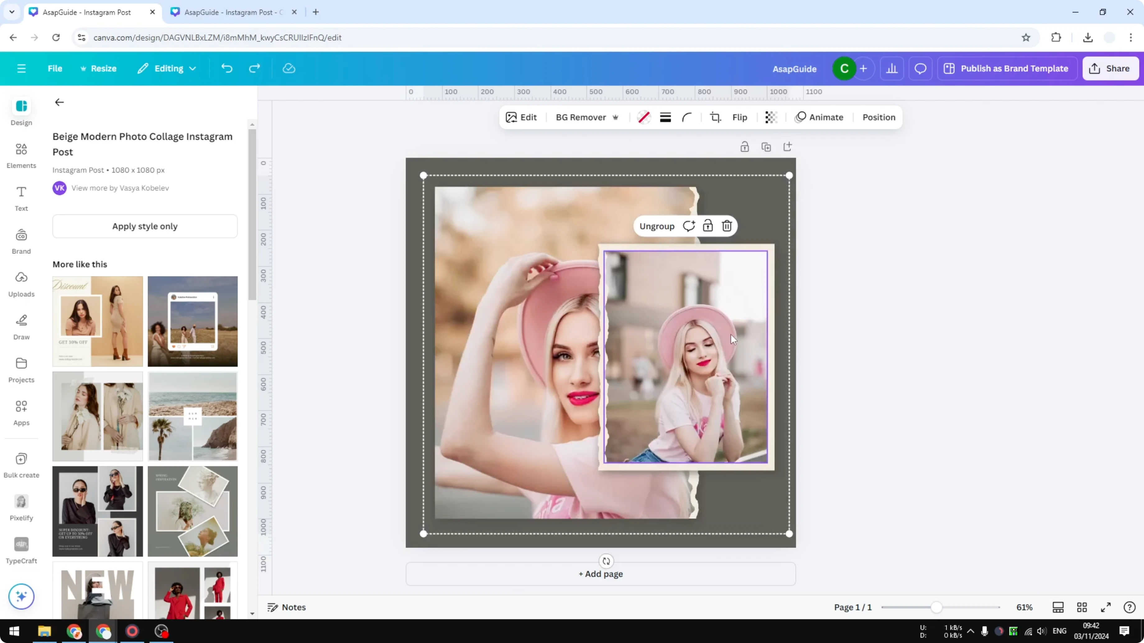 Screenshot from How to Flatten an Image in Canva at 50s