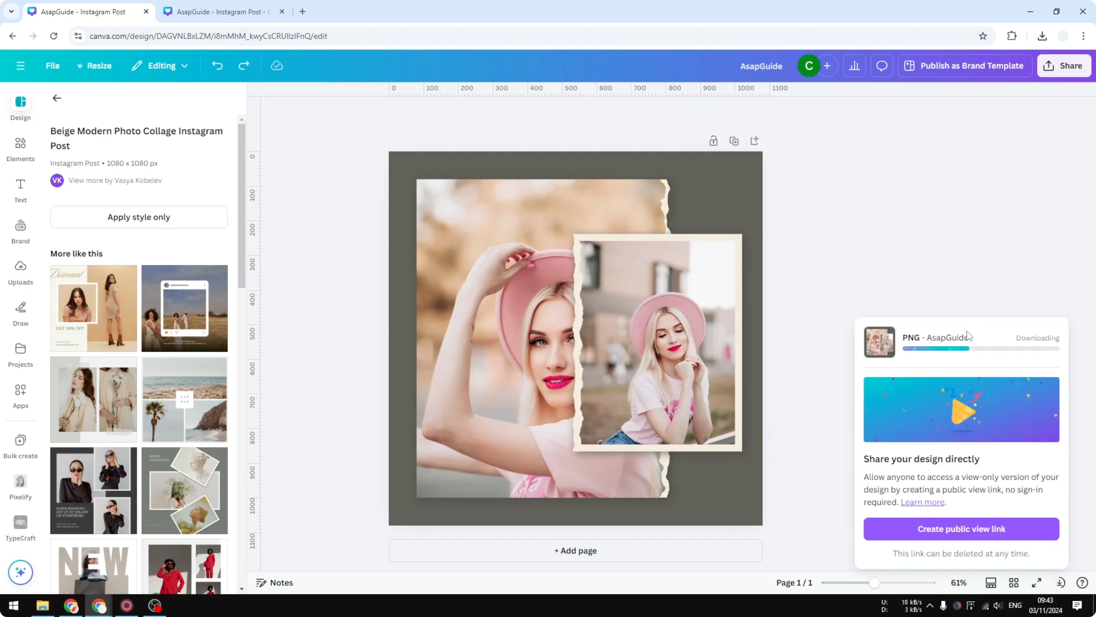 Screenshot from How to Flatten an Image in Canva at 90s