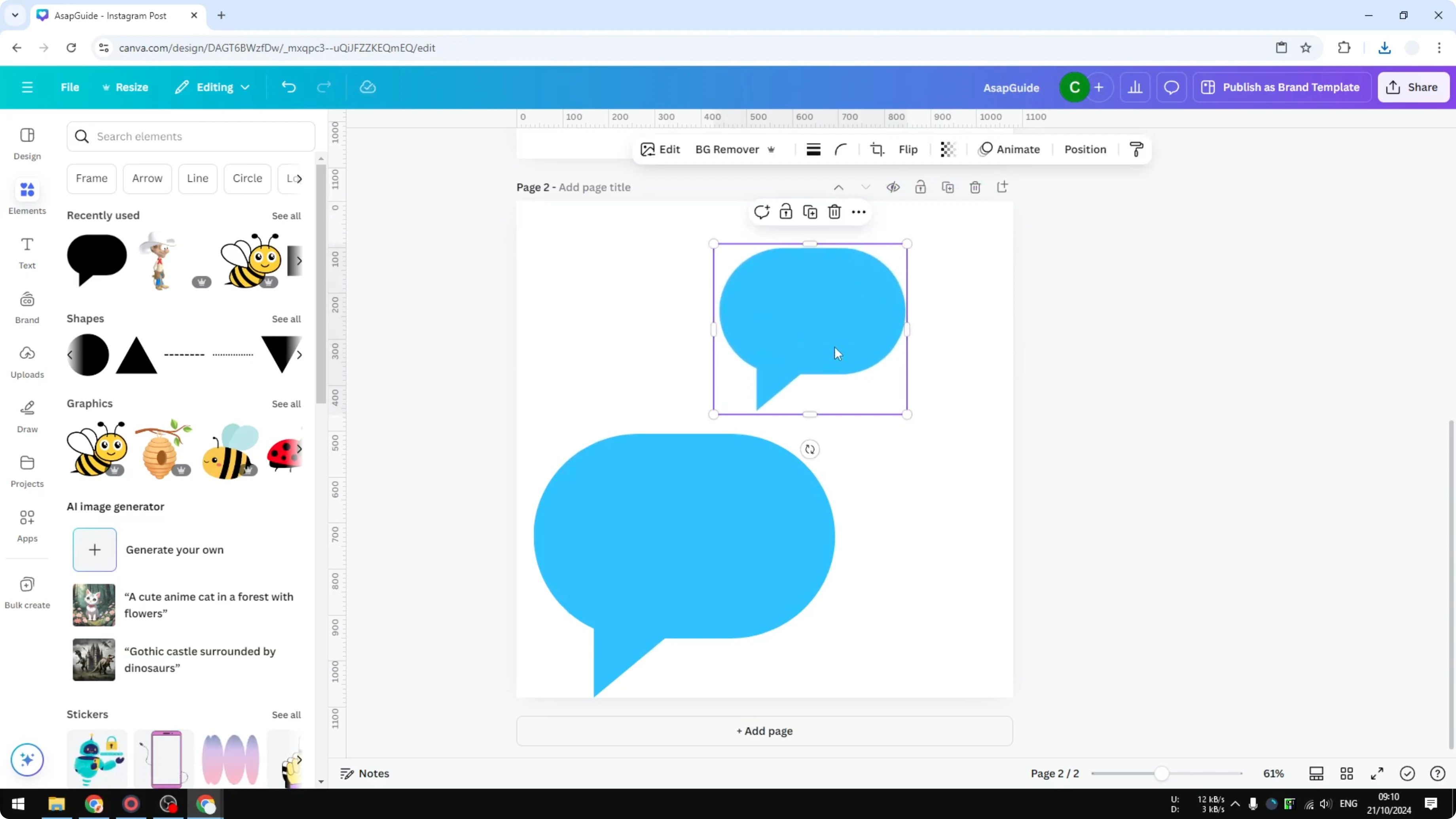 Screenshot from How to Flip Basic Shapes in Canva at 164s