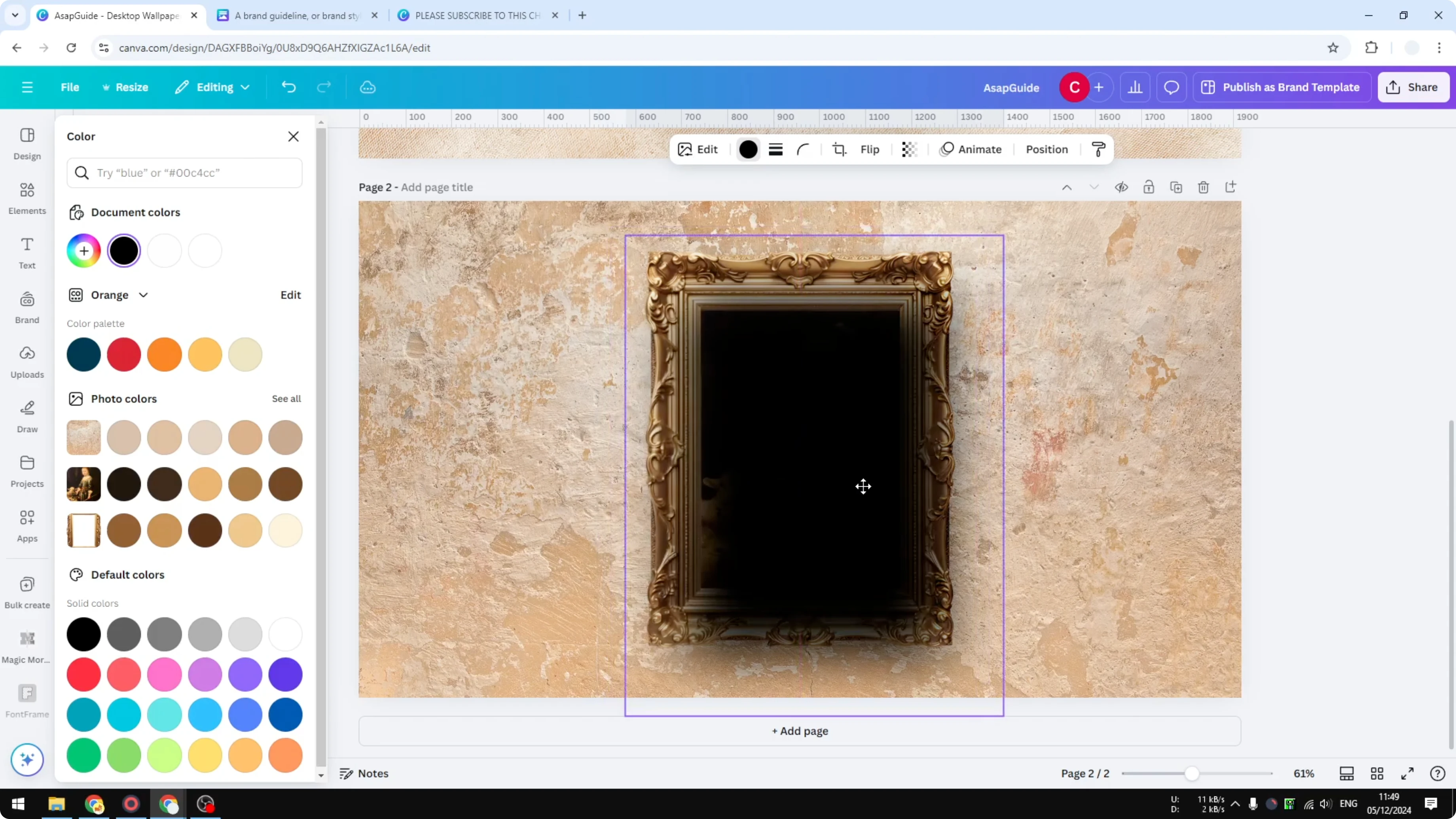 Screenshot from How to Put a Frame Around a Picture in Canva at 196s
