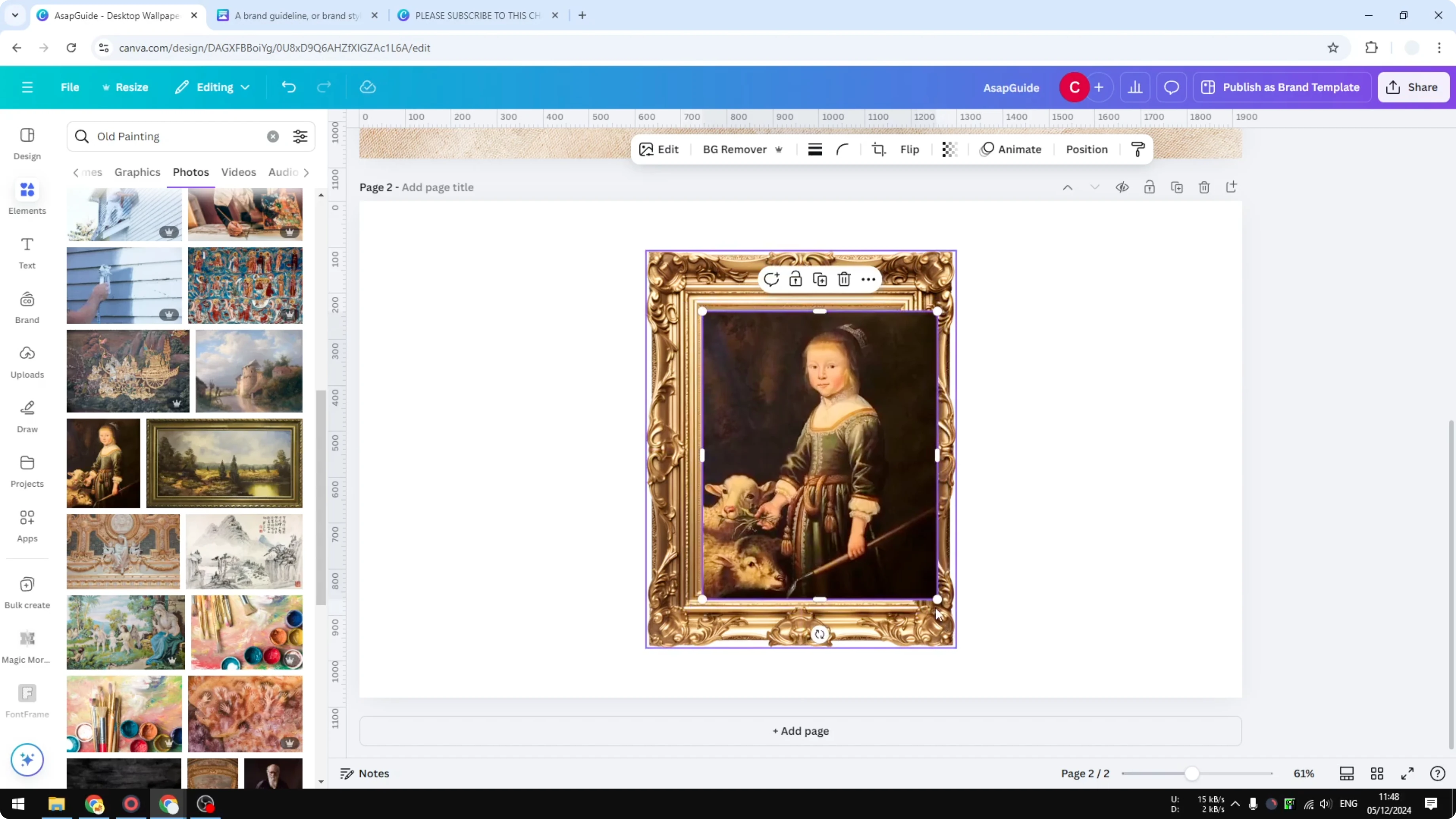 Screenshot from How to Put a Frame Around a Picture in Canva at 91s