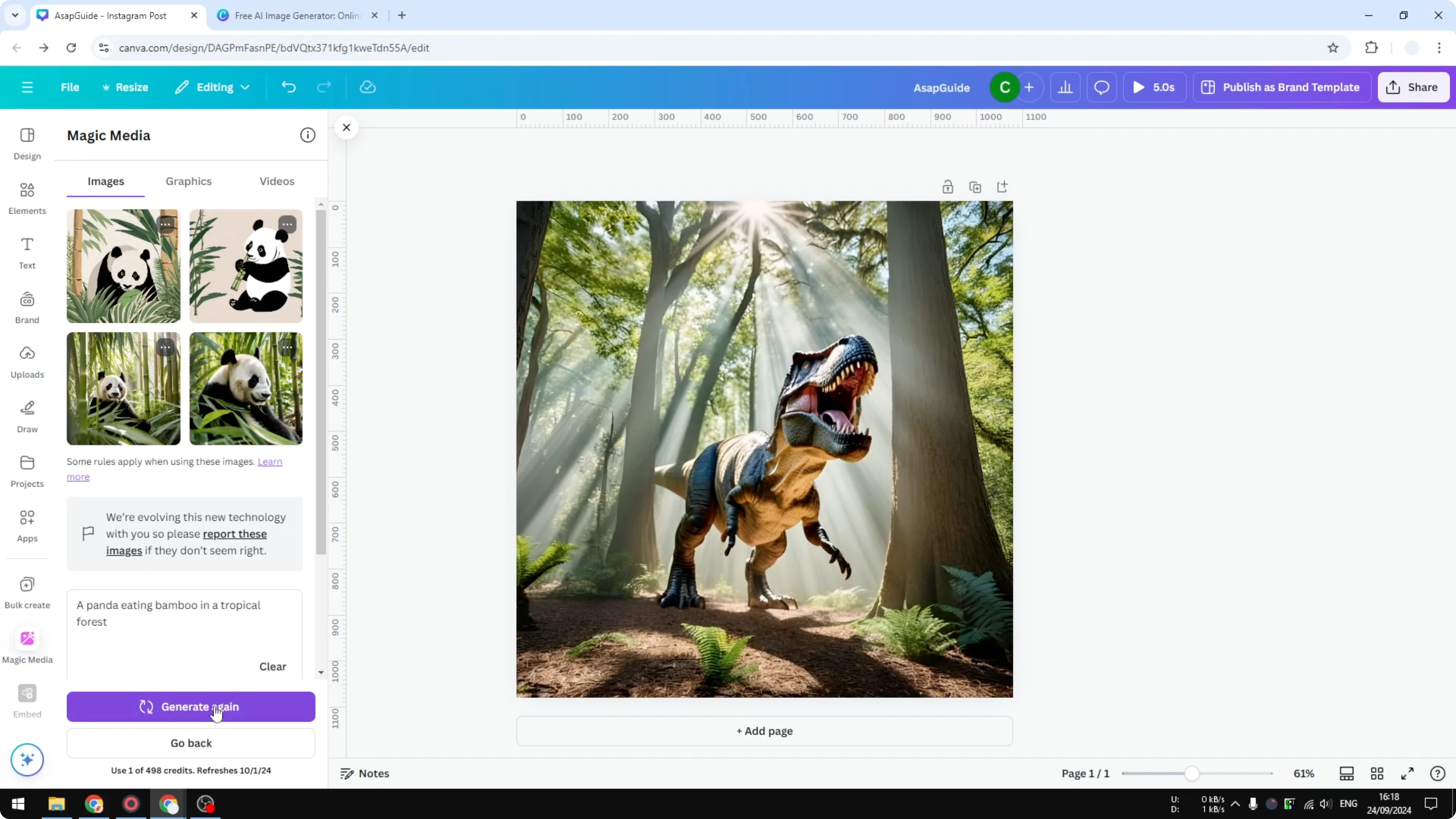Screenshot from How to Generate AI Images in Canva at 166s
